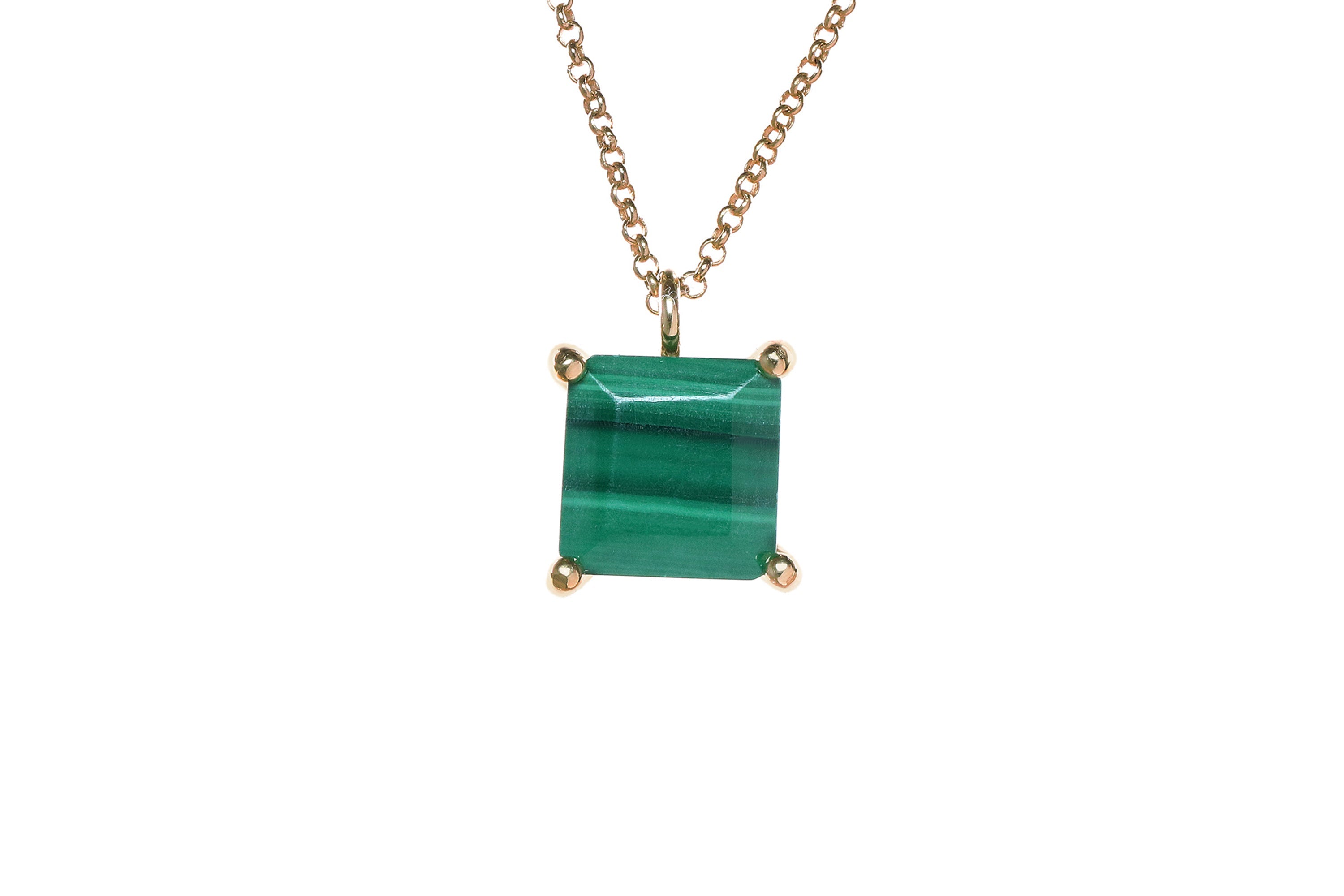 High Vibrance Malachite Gold Necklace necklaces Anemone Unique