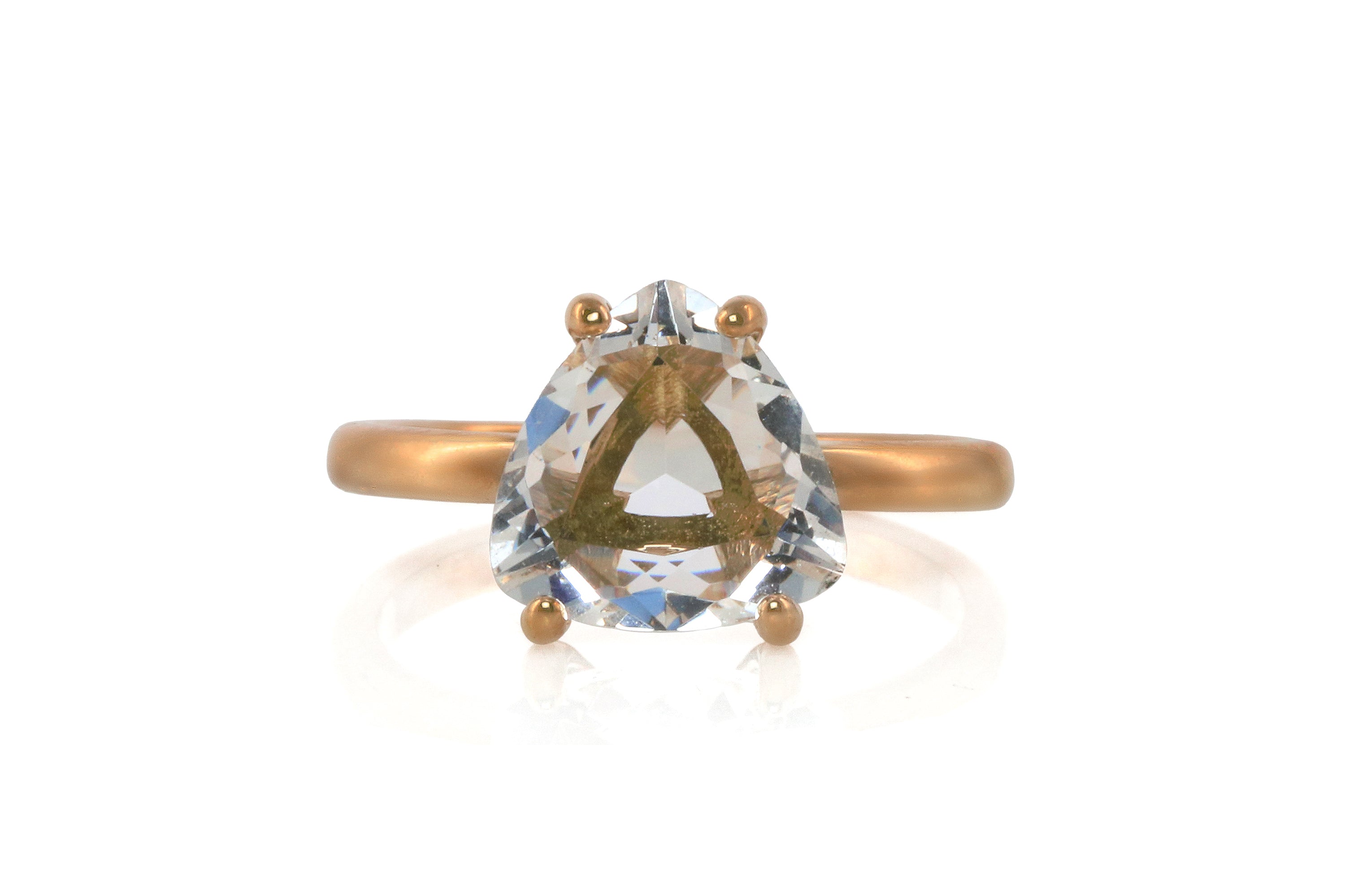 Clear Quartz Ring in Rose Gold Rings Anemone Unique