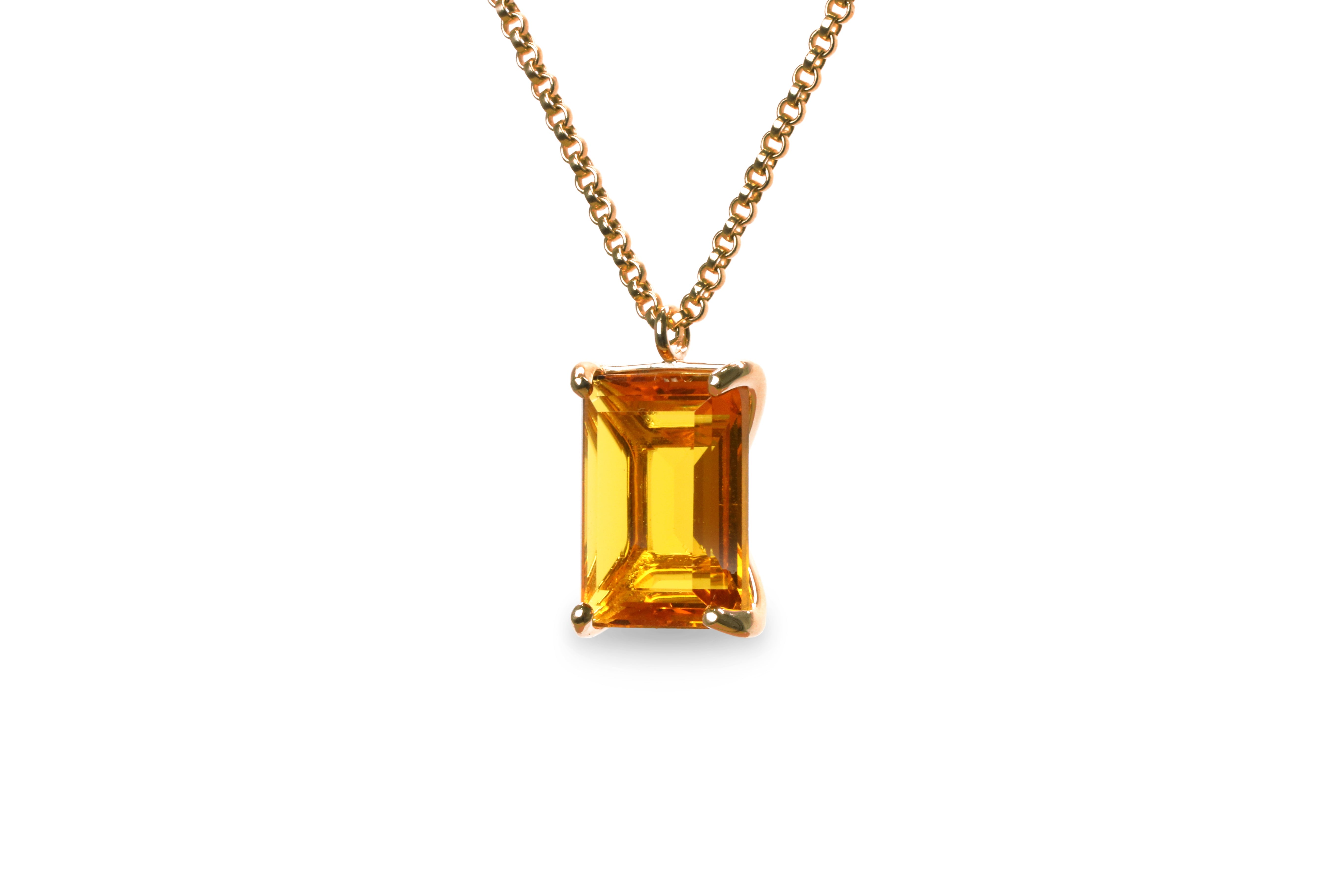 Elegant Citrine Gold Necklace necklaces Anemone Jewelry