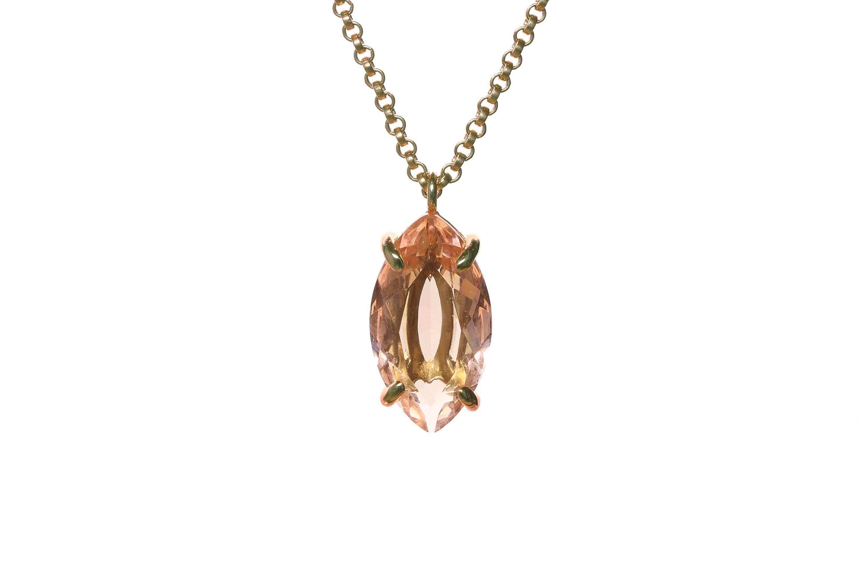 Marquise Morganite Jewelry Necklace in Gold necklaces Anemone Jewelry
