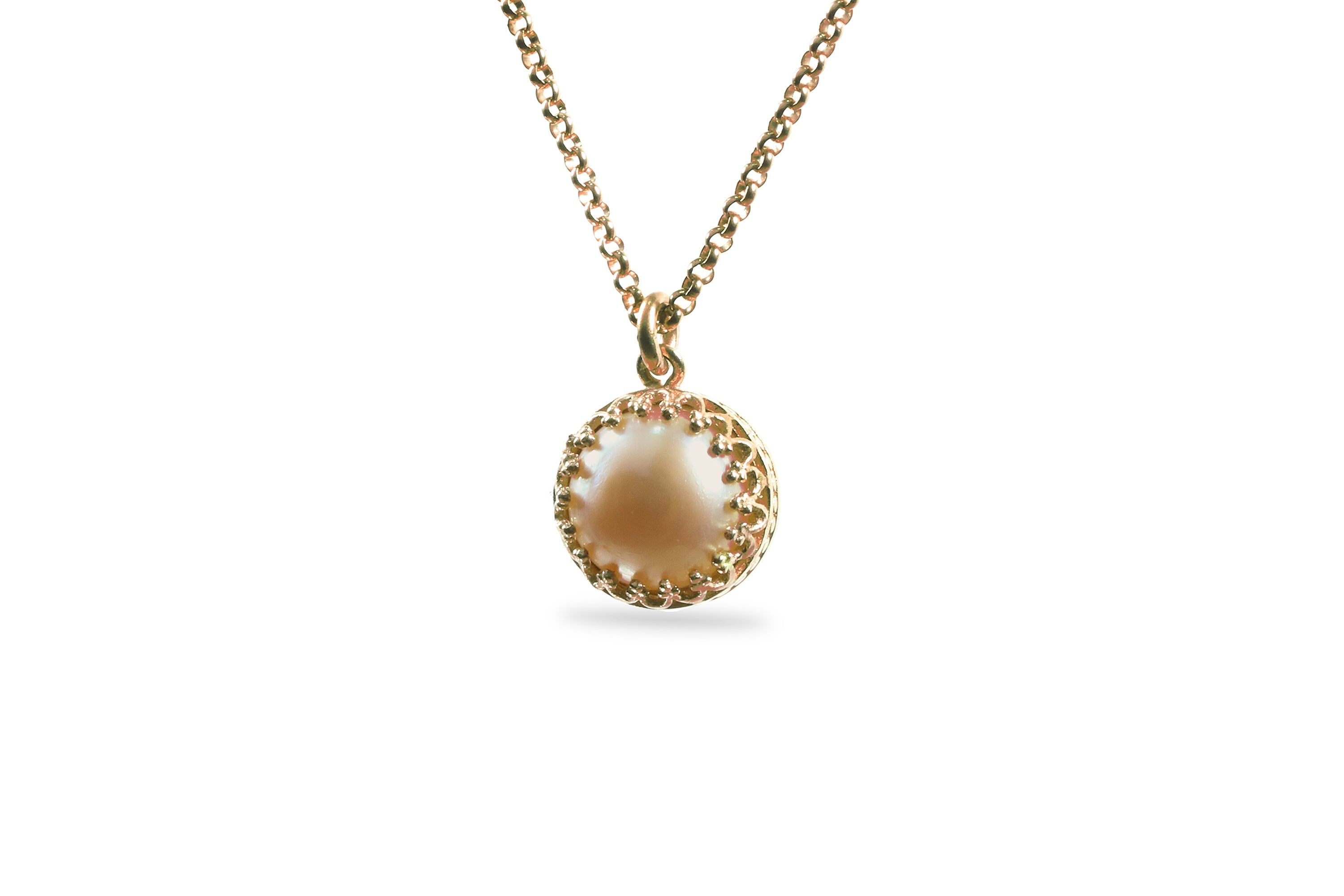 Peach Pearl Pendant Gold Filled Necklace necklaces Anemone Jewelry