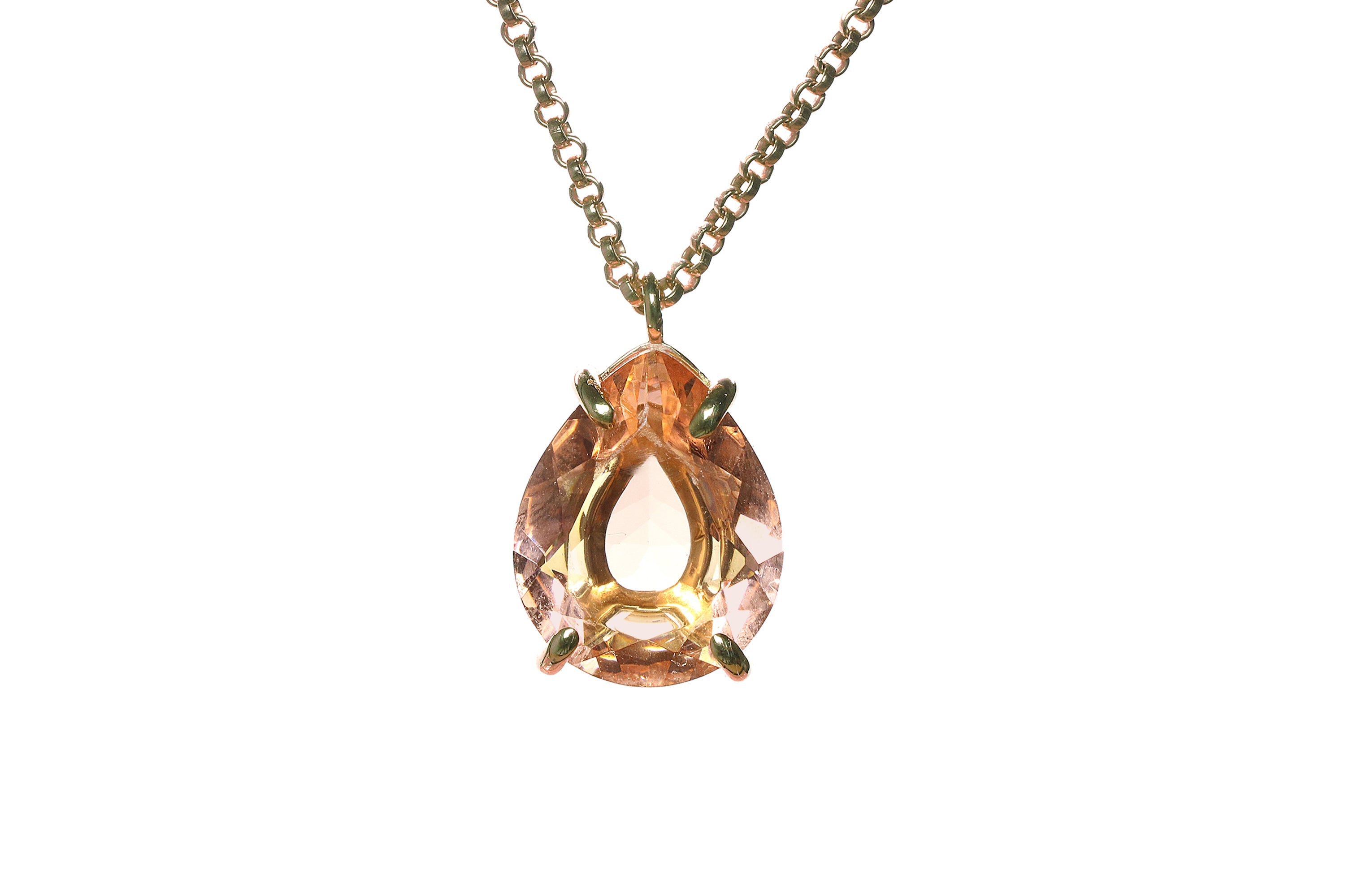 Brilliant Pear Pendant Morganite Gold Necklace necklaces Anemone Jewelry