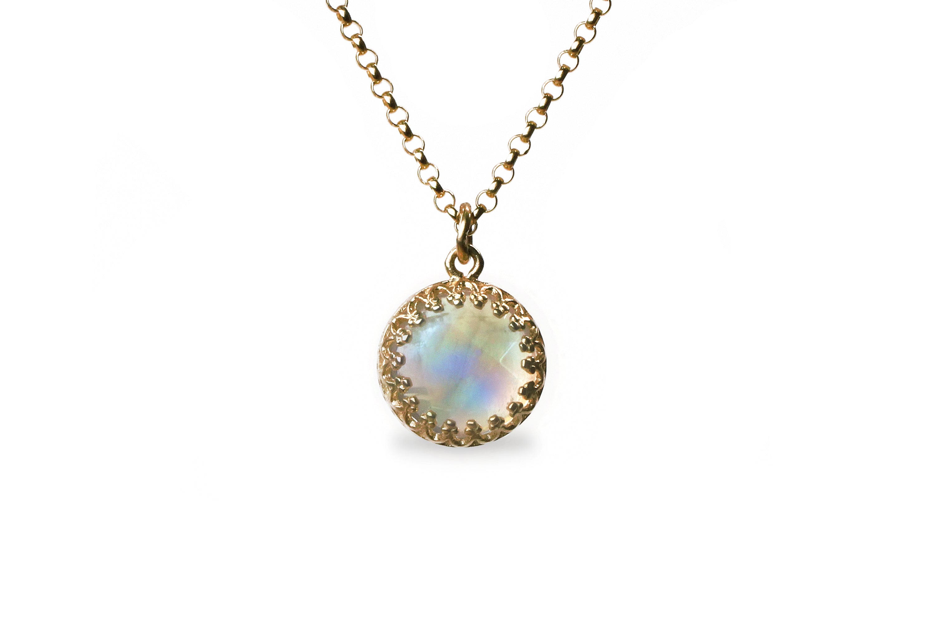 Pretty Moonstone Pendant Gold Necklace necklaces Anemone Jewelry