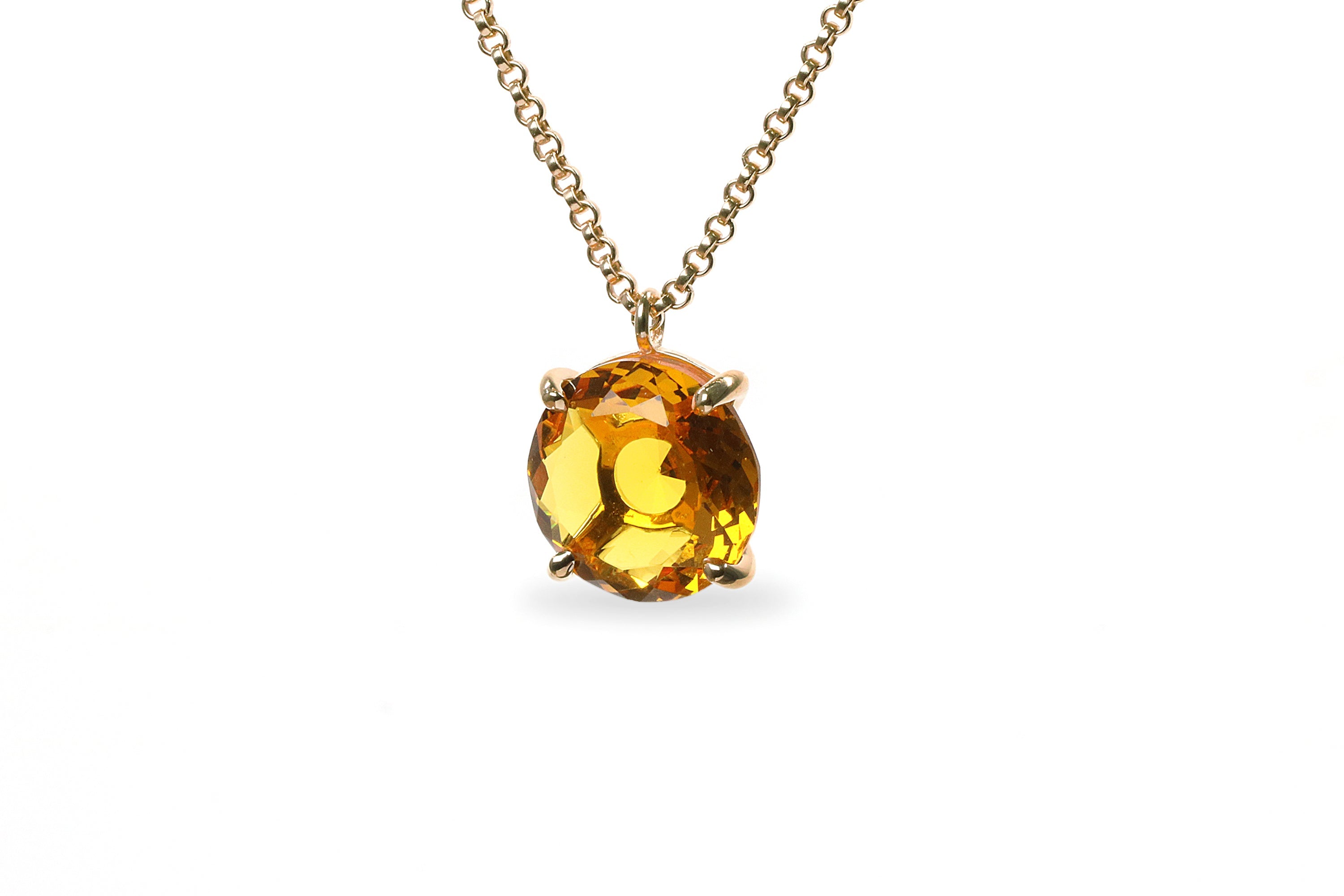 Yellow Citrine Necklace in 14k Gold necklaces Anemone Jewelry