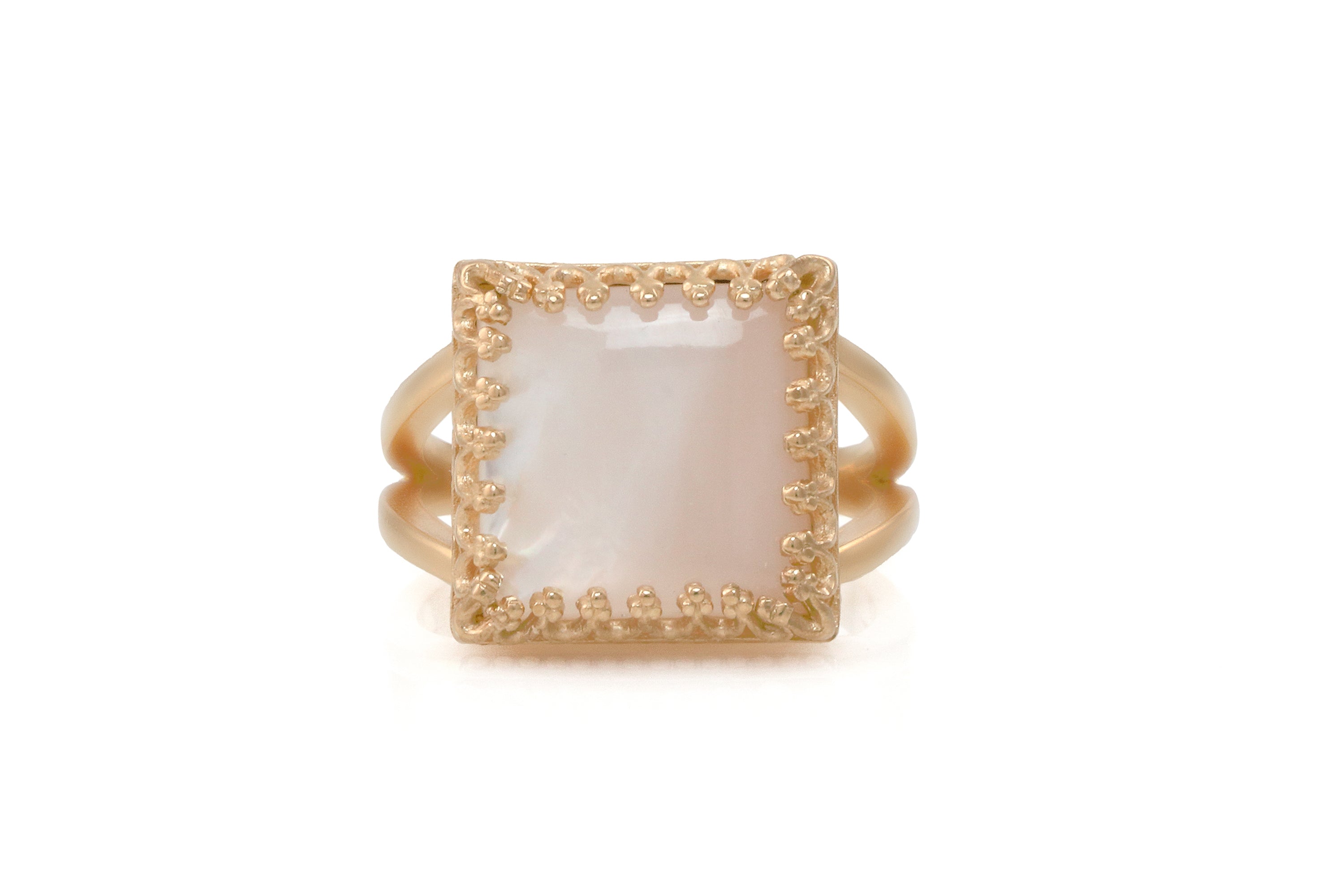 Intricate Pearl Ring in Rose Gold Rings Anemone Jewelry