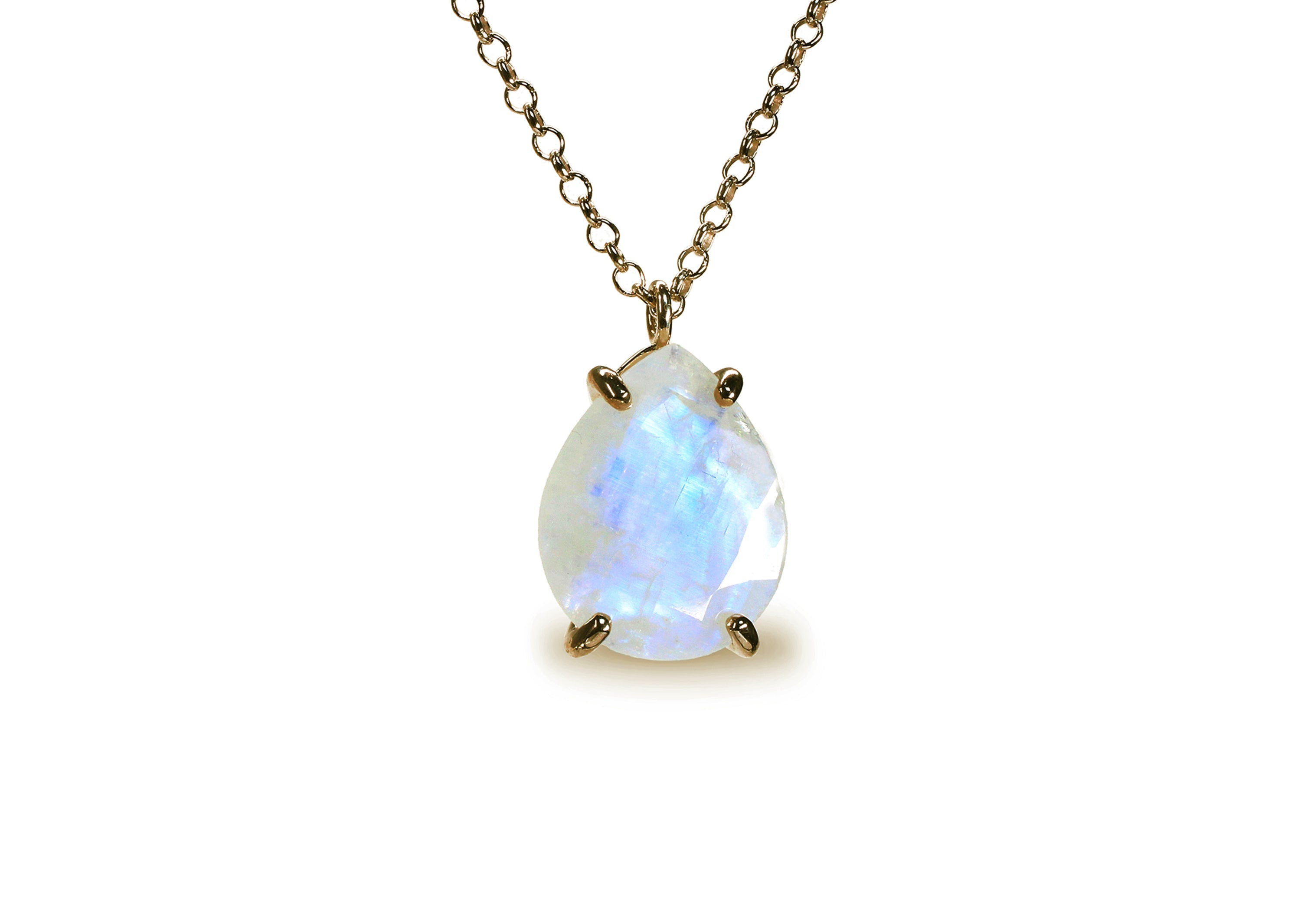 Pear Moonstone Jewelry Necklace in Silver necklaces Anemone Jewelry