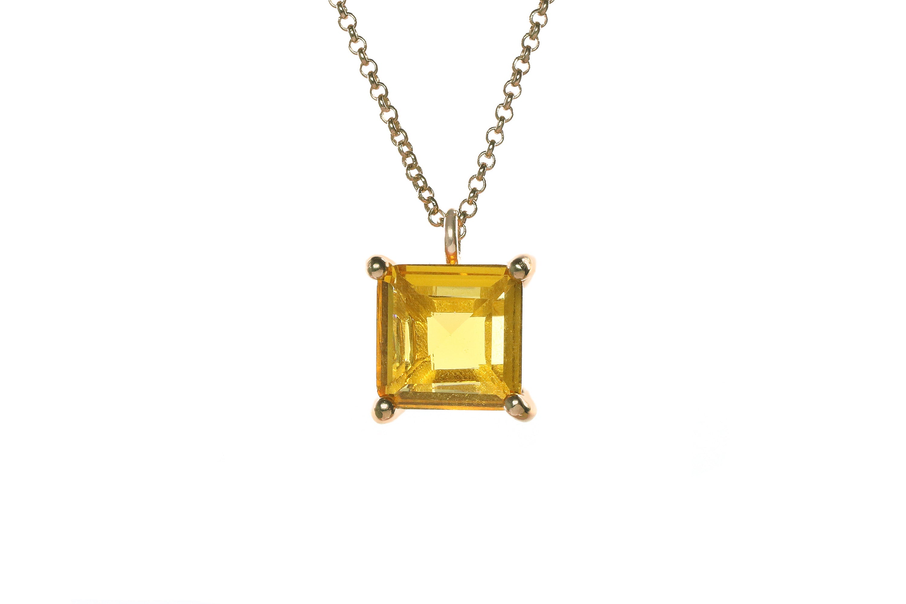 Decorative Citrine Necklace in Gold necklaces Anemone Unique