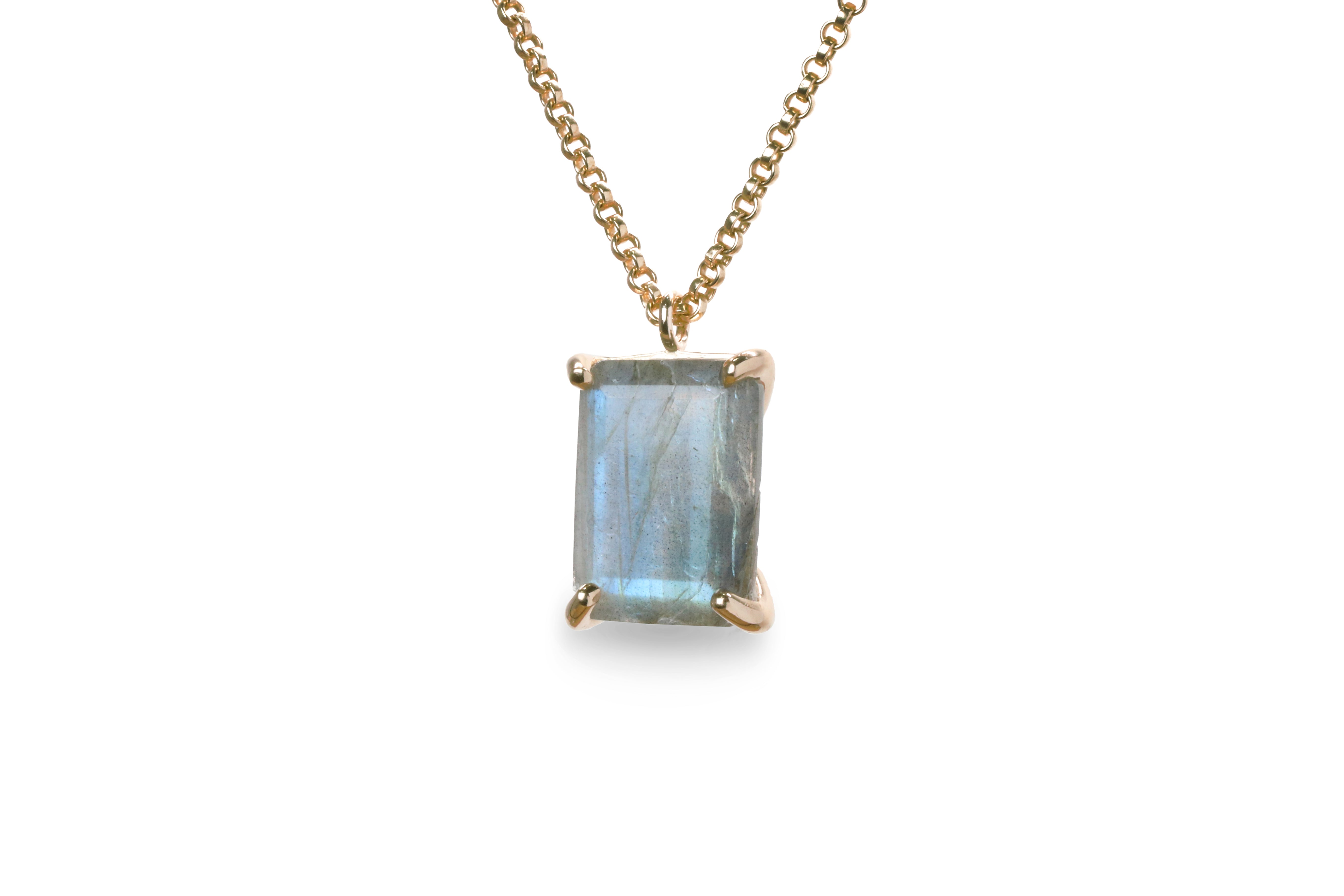 Labradorite Necklace in 14k Gold necklaces Anemone Jewelry