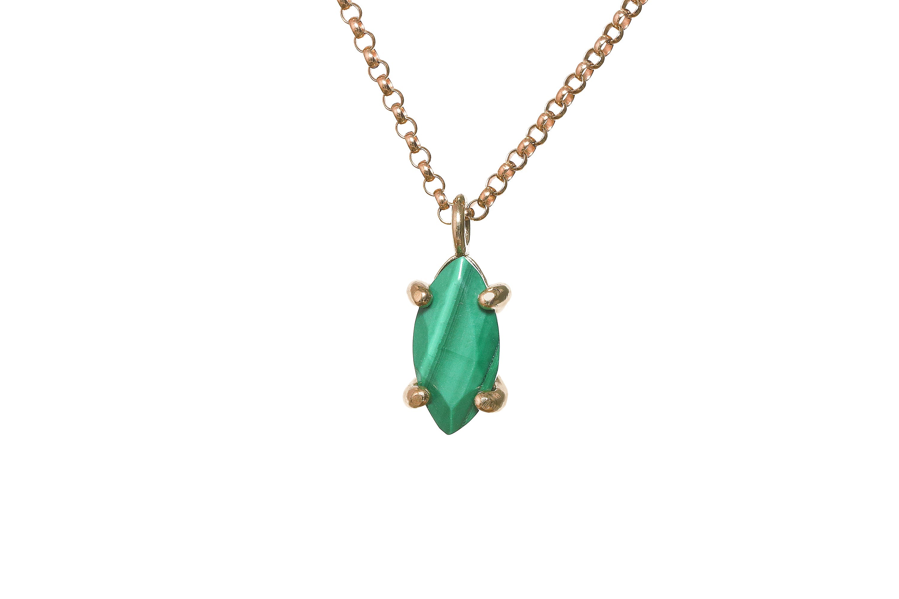 Decorative Malachite Gold Pendant Necklace necklaces Anemone Unique