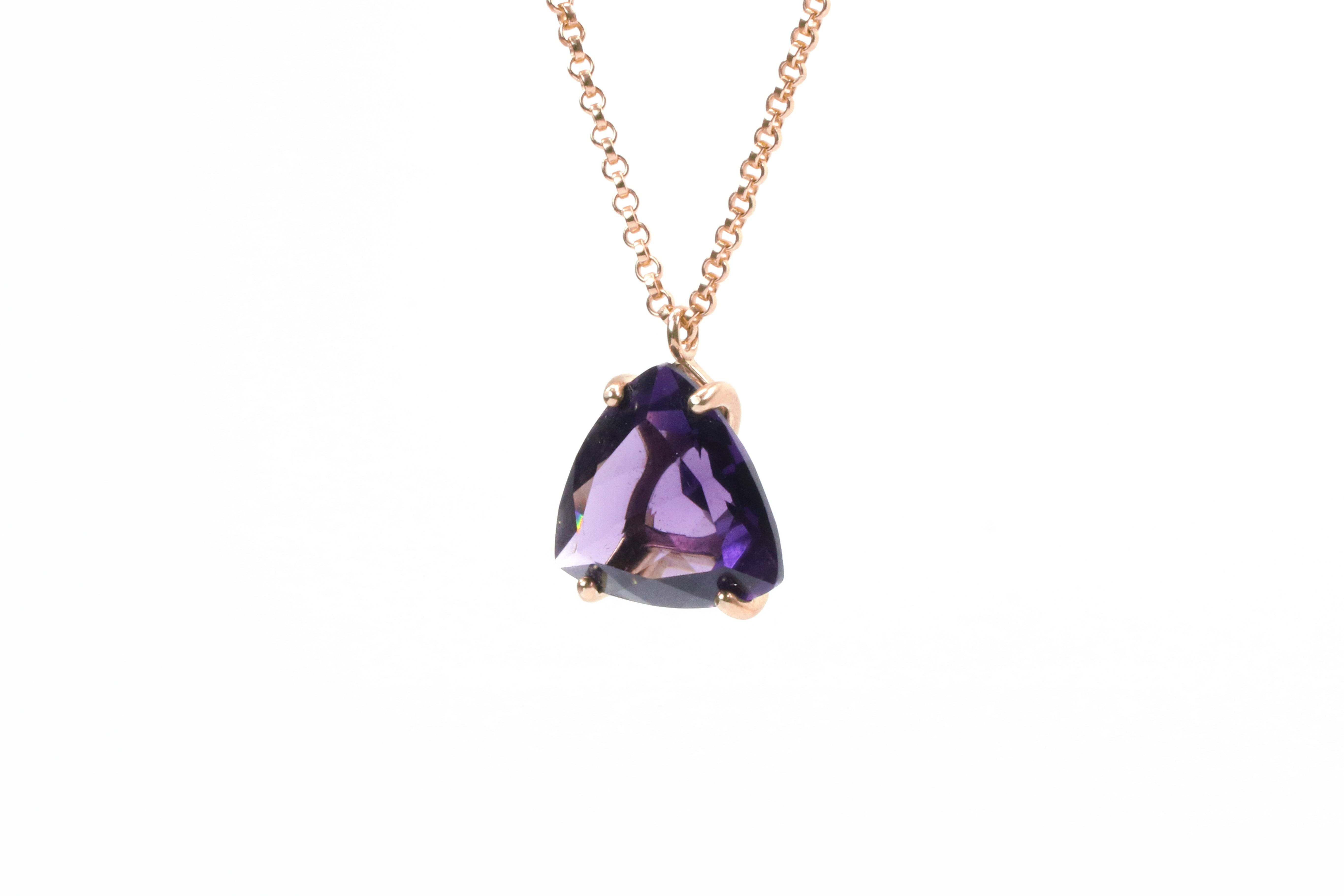 Vibrant Amethyst Jewelry Prong Necklace necklaces Anemone Jewelry