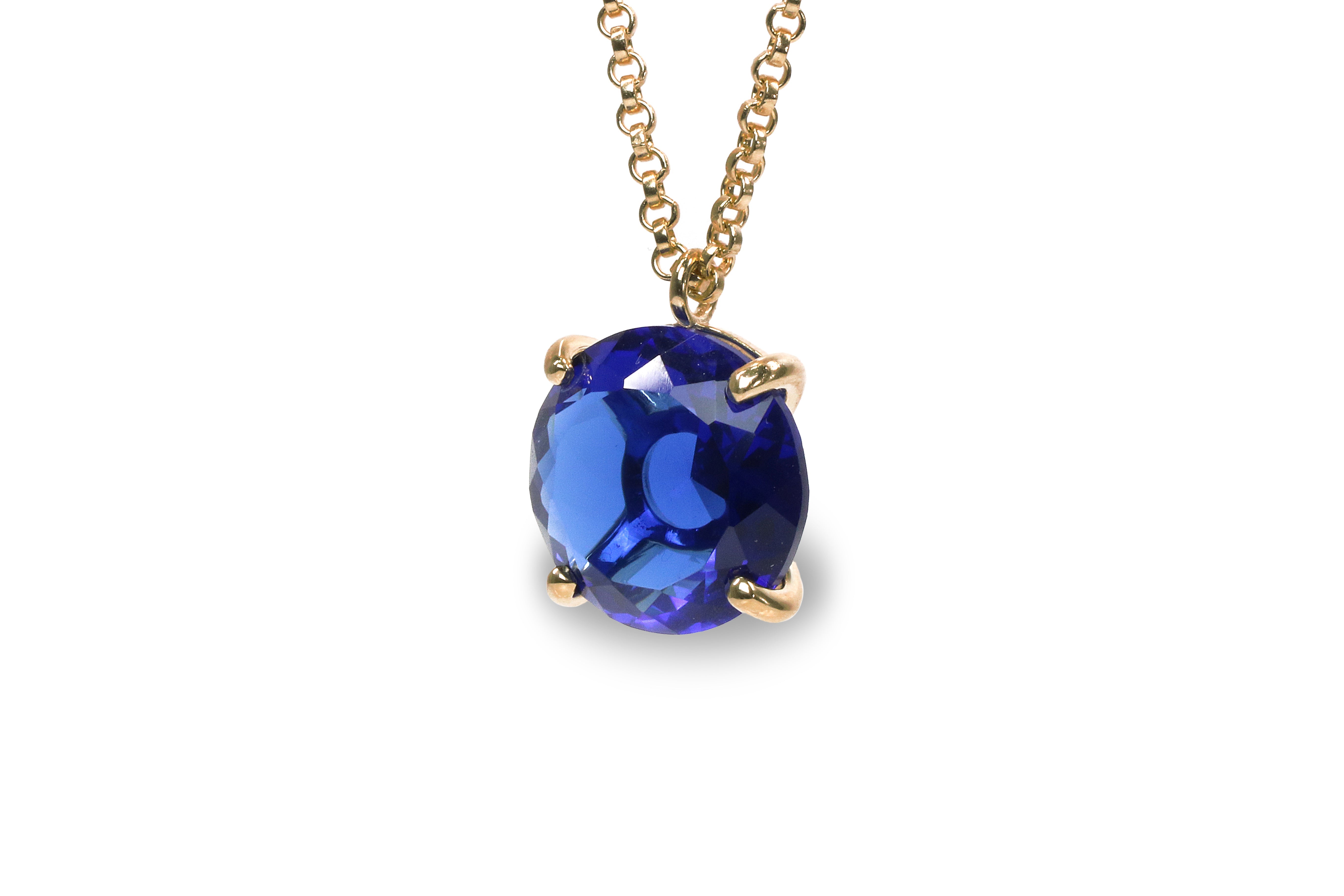Radiant Gold Sapphire Necklace necklaces Anemone Jewelry