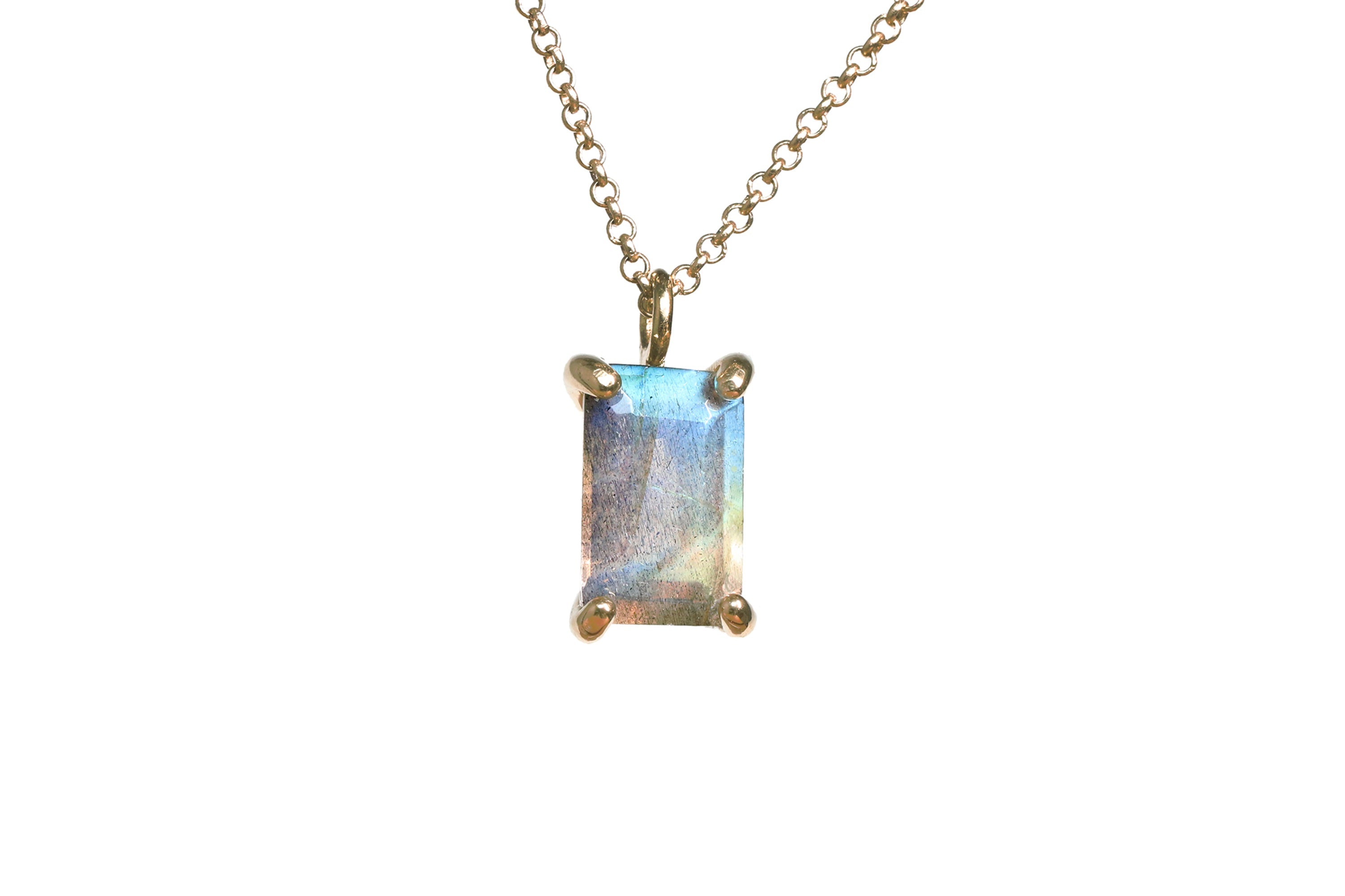 Rectangle Gold Filled Labradorite Necklace necklaces Anemone Unique