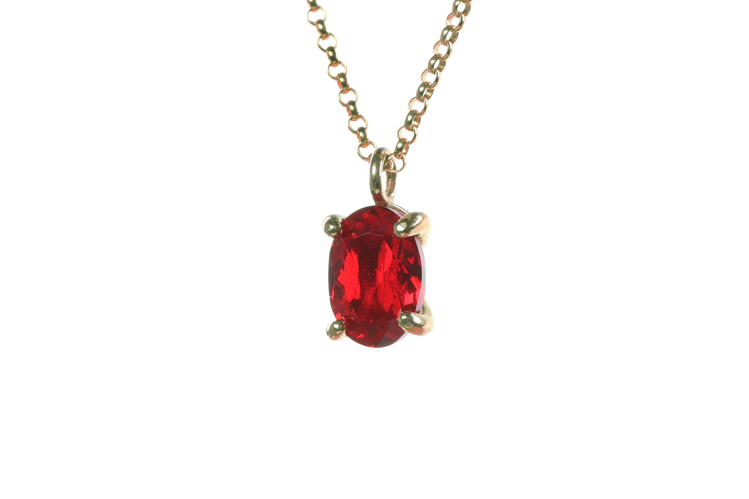 Fancy Ruby Sterling Silver Necklace necklaces Anemone Unique