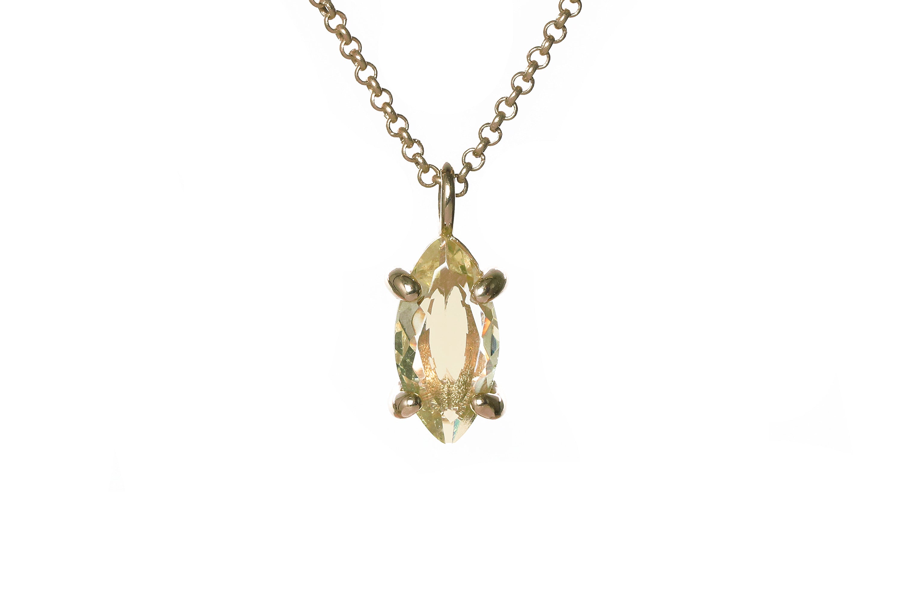 Simple Dainty Lemon Quartz Gold Necklace necklaces Anemone Unique