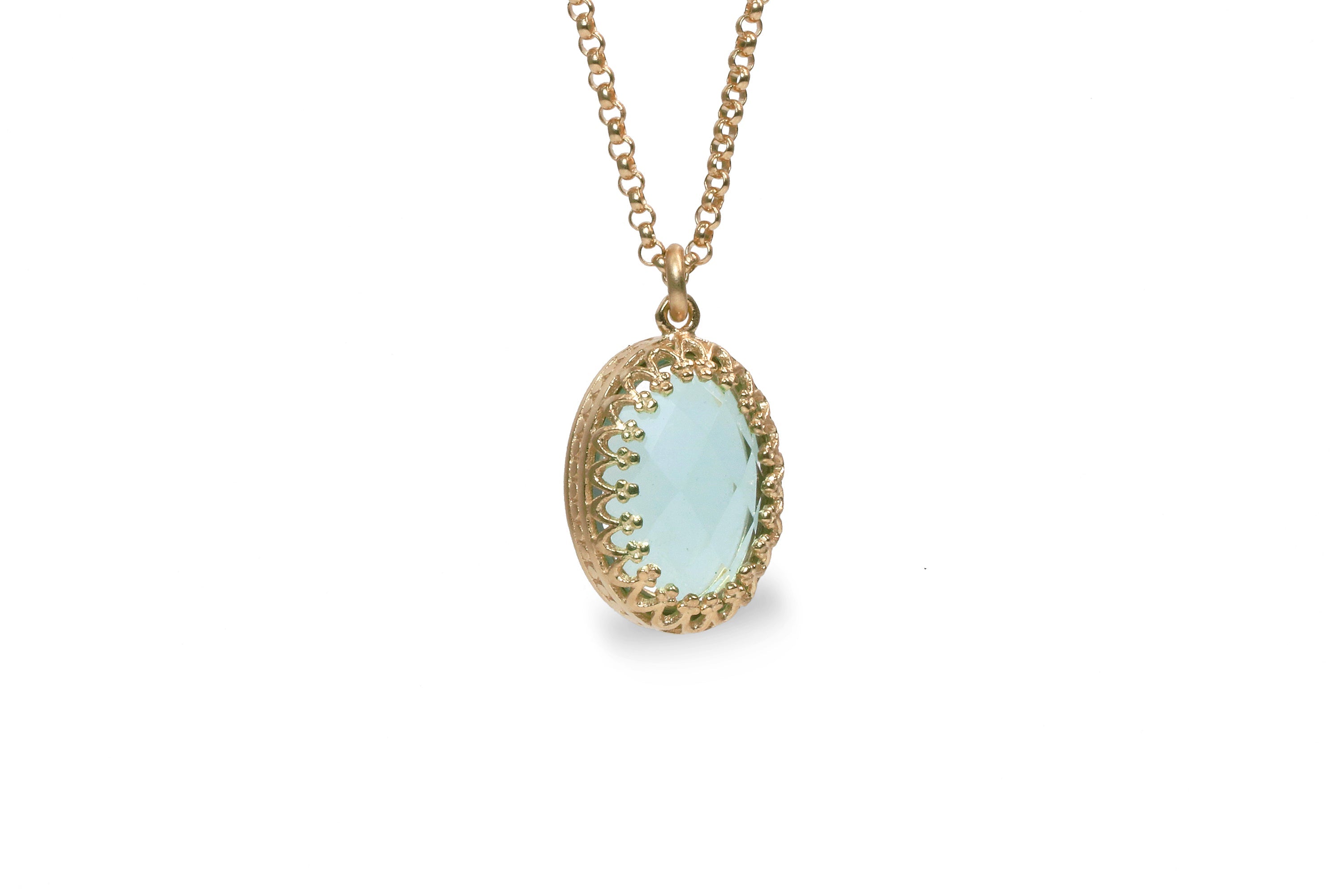 Dainty Topaz Rose Gold Necklace necklaces Anemone Jewelry