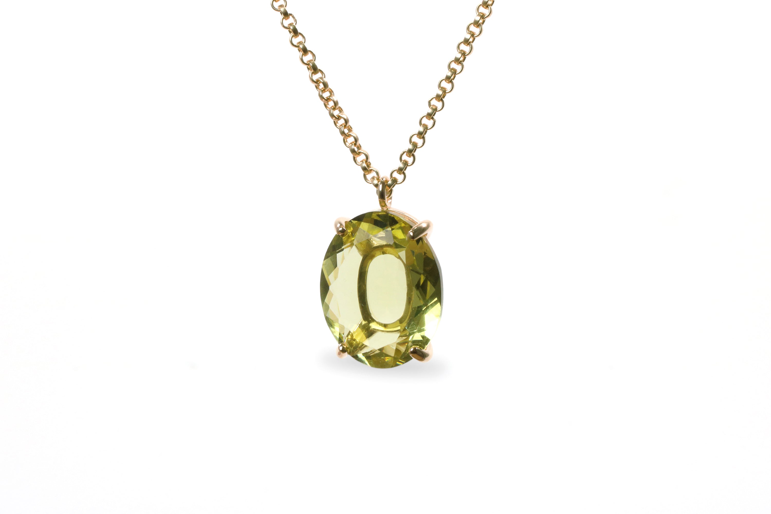 Brilliant Lemon Quartz Necklace in Gold necklaces Anemone Jewelry
