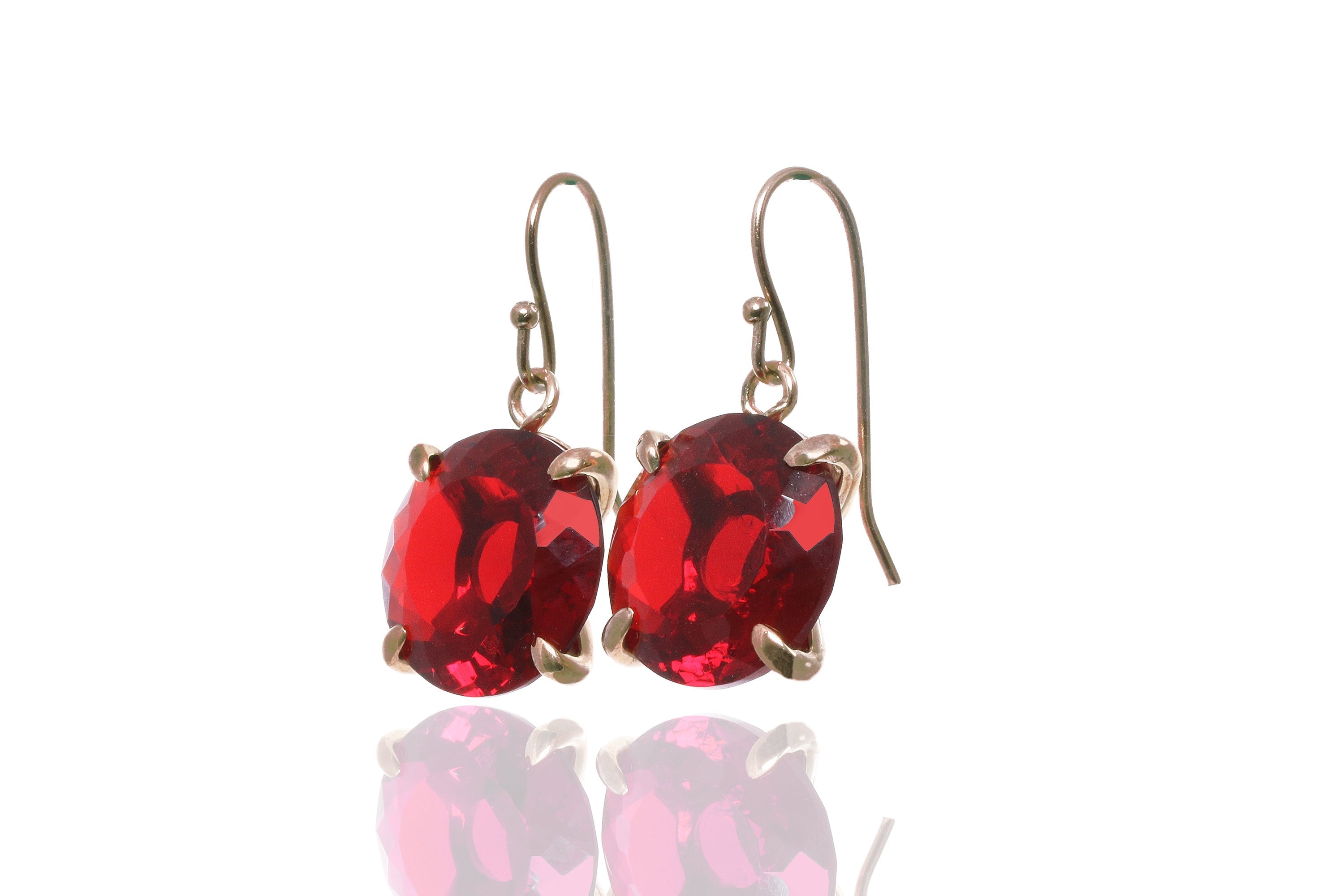 Statement Gold Filled Ruby Earrings Earrings Anemone Jewelry