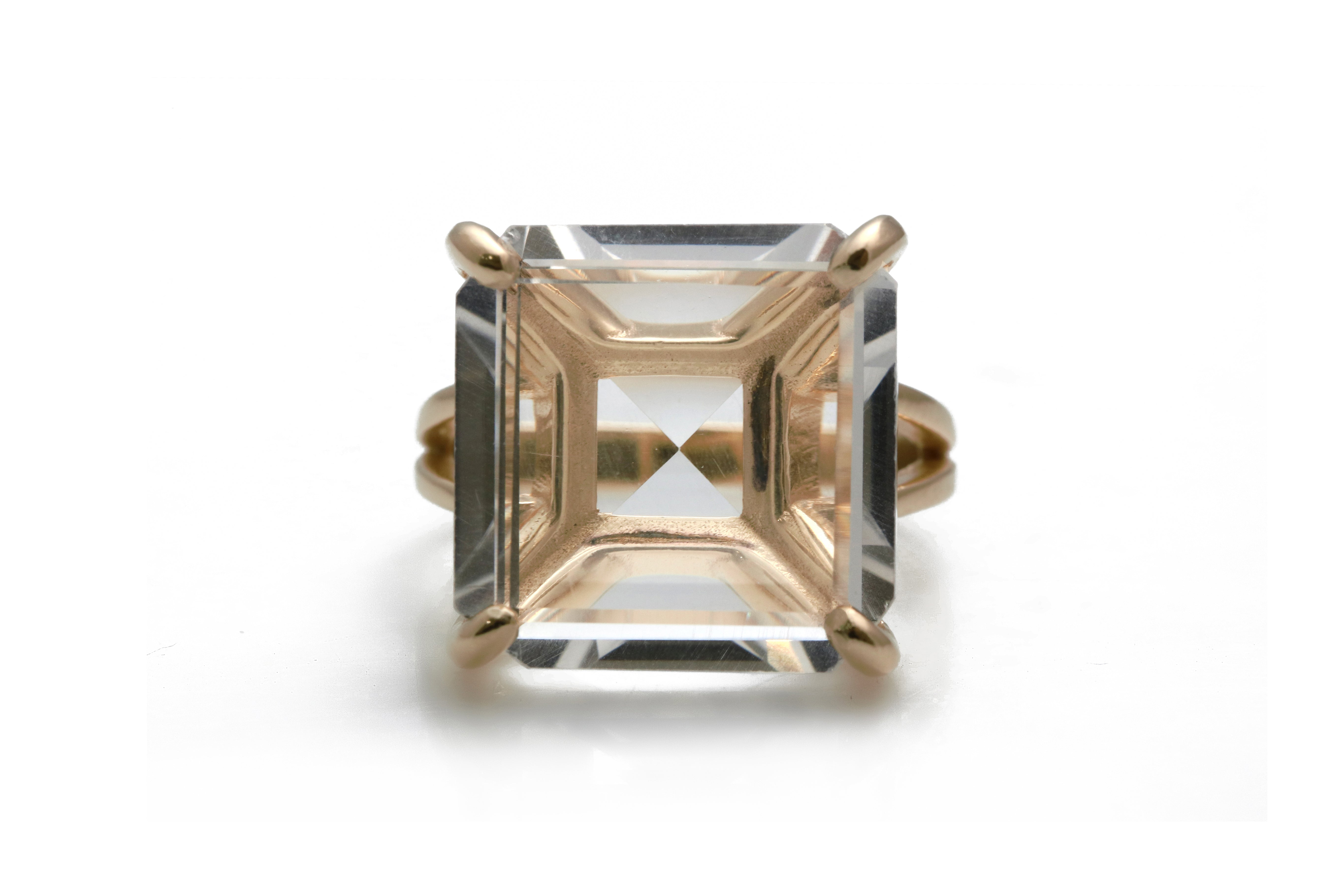 Rose Gold Crystal Quartz Ring Rings Anemone Jewelry