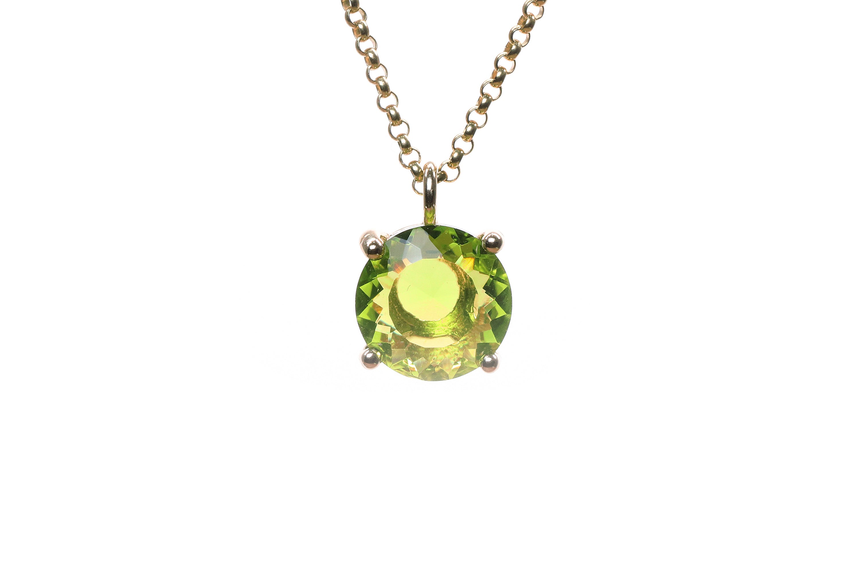 Vibrant Gold Filled Peridot Necklace necklaces Anemone Unique
