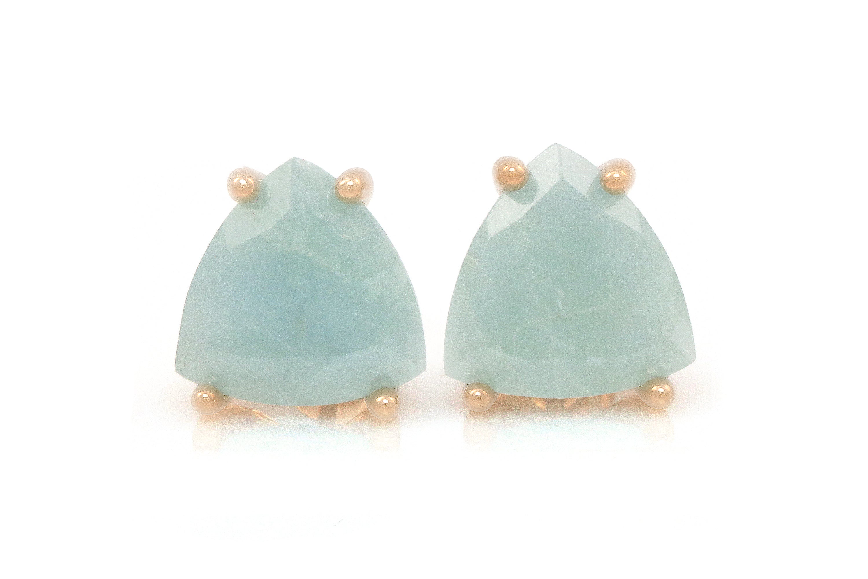 Rose Gold Aquamarine Earrings Earrings Anemone Unique