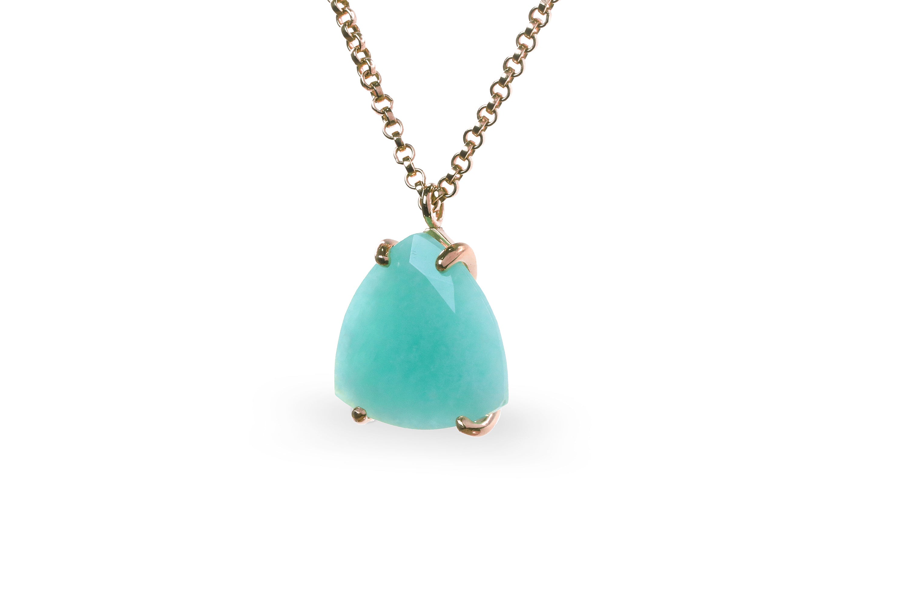 Trillion Amazonite Necklace in Sterling Silver necklaces Anemone Jewelry