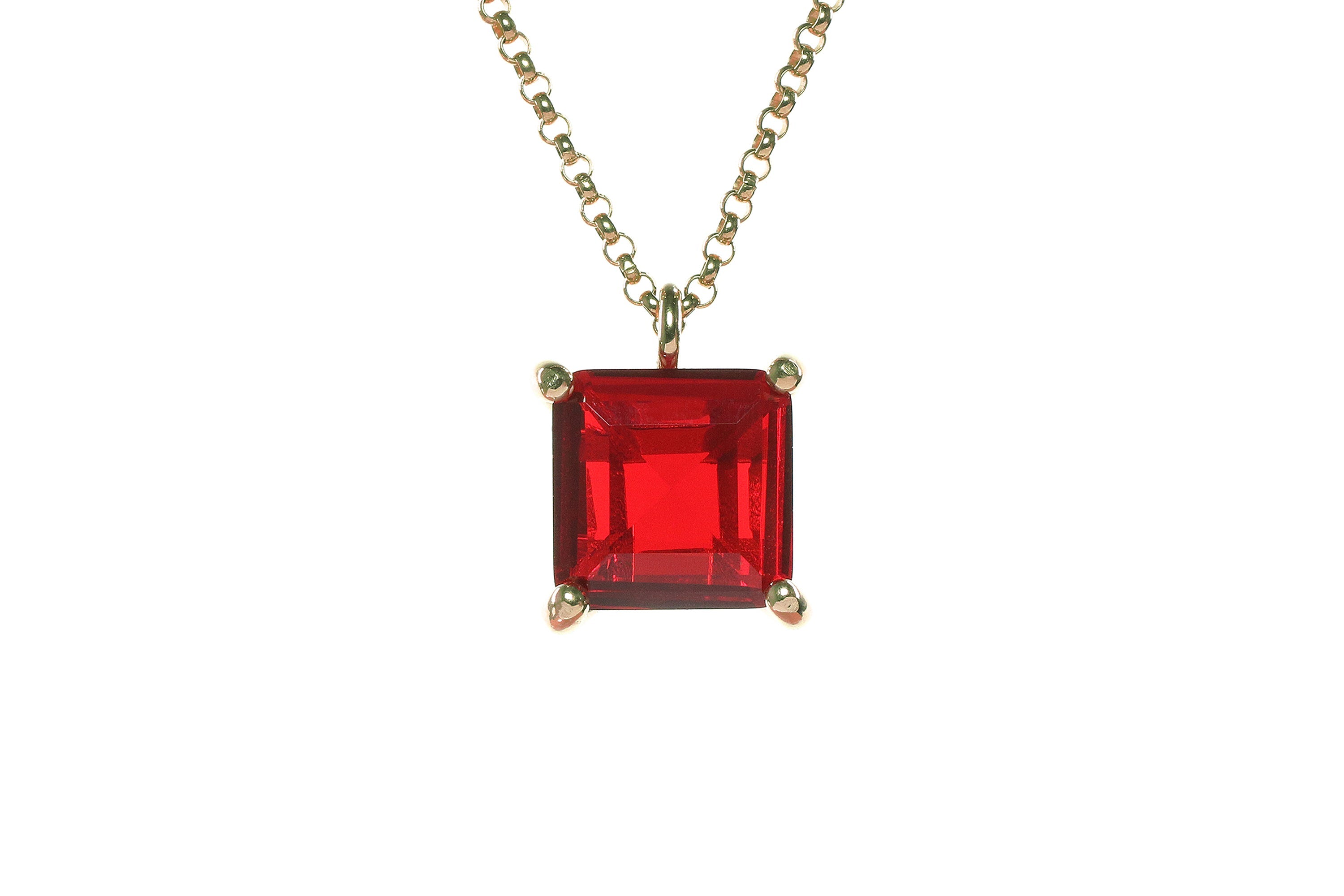 Vibrant Gold Filled Ruby Necklace necklaces Anemone Unique