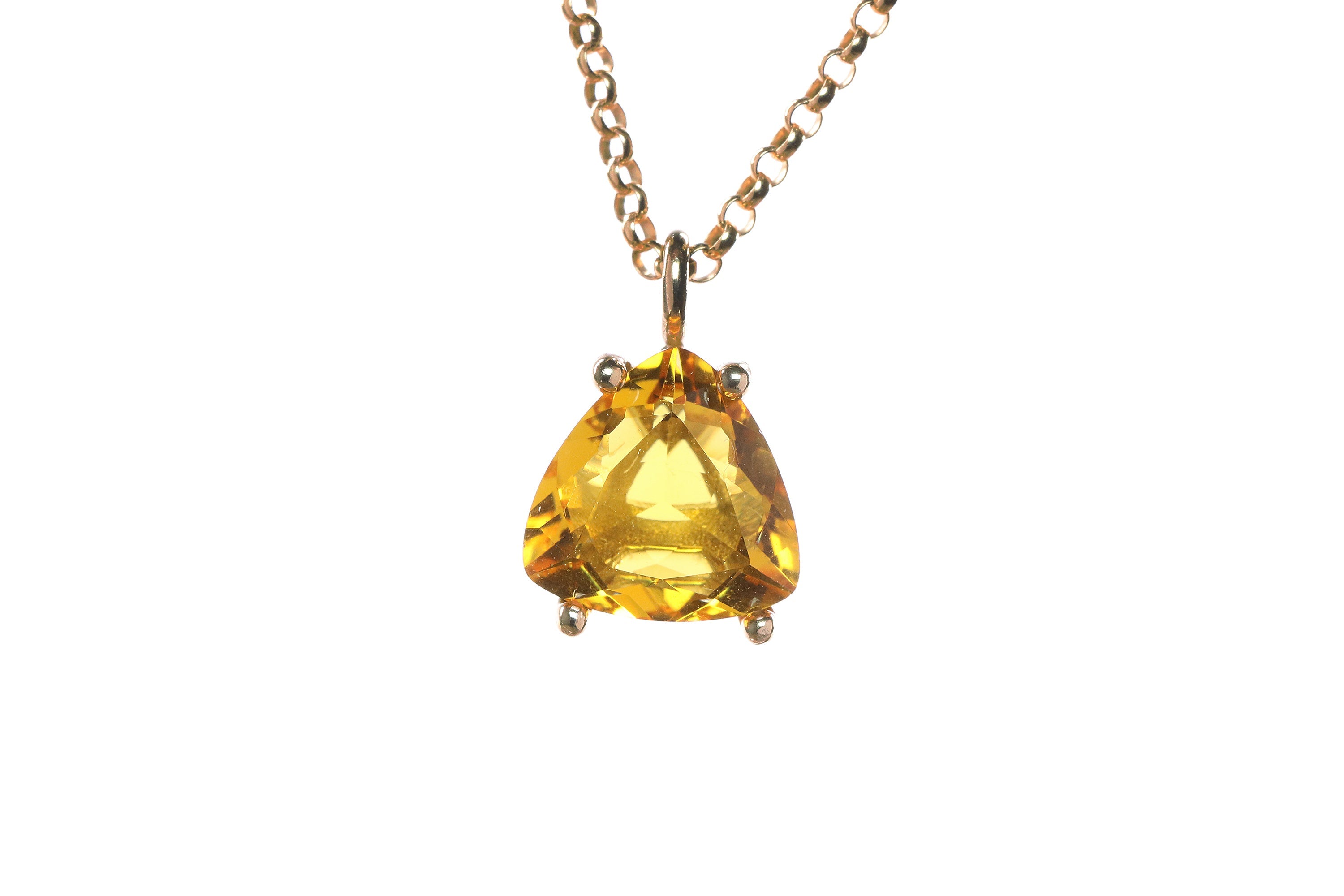 Trilliant Citrine Gold Filled Necklace necklaces Anemone Unique