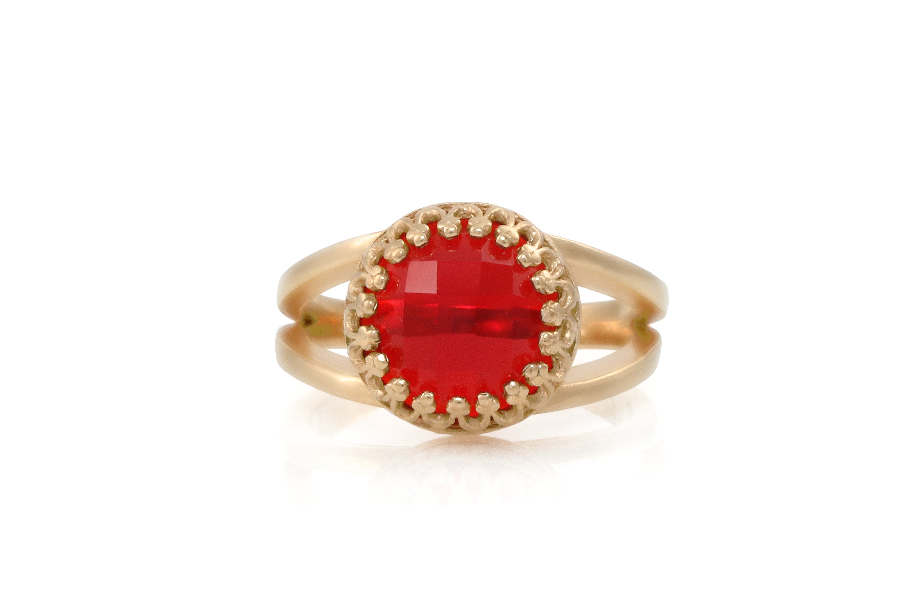 Round Delicate Ruby Rose Gold Ring Rings Anemone Jewelry