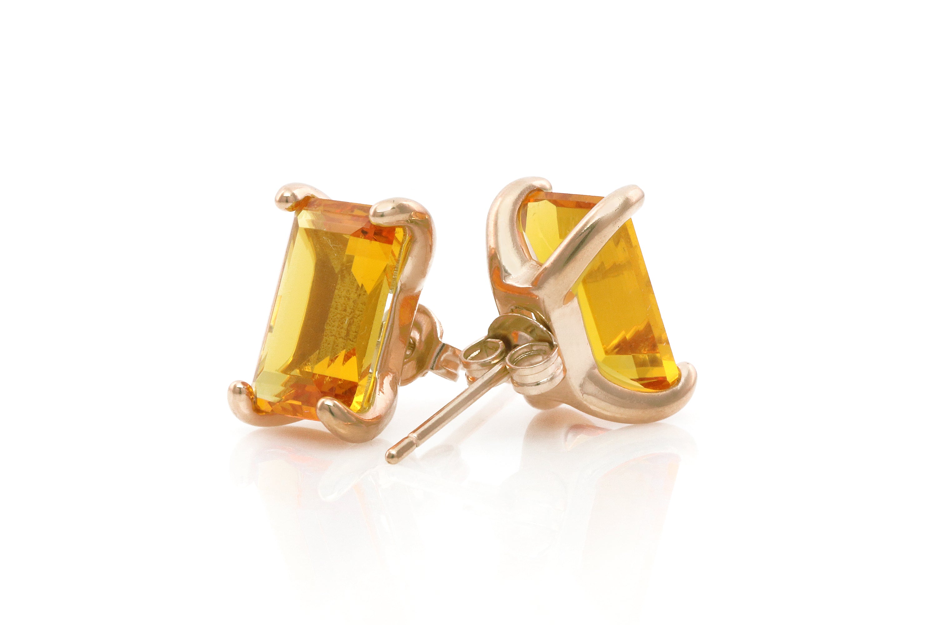 Brilliant Citrine Earrings in Gold Earrings Anemone Unique