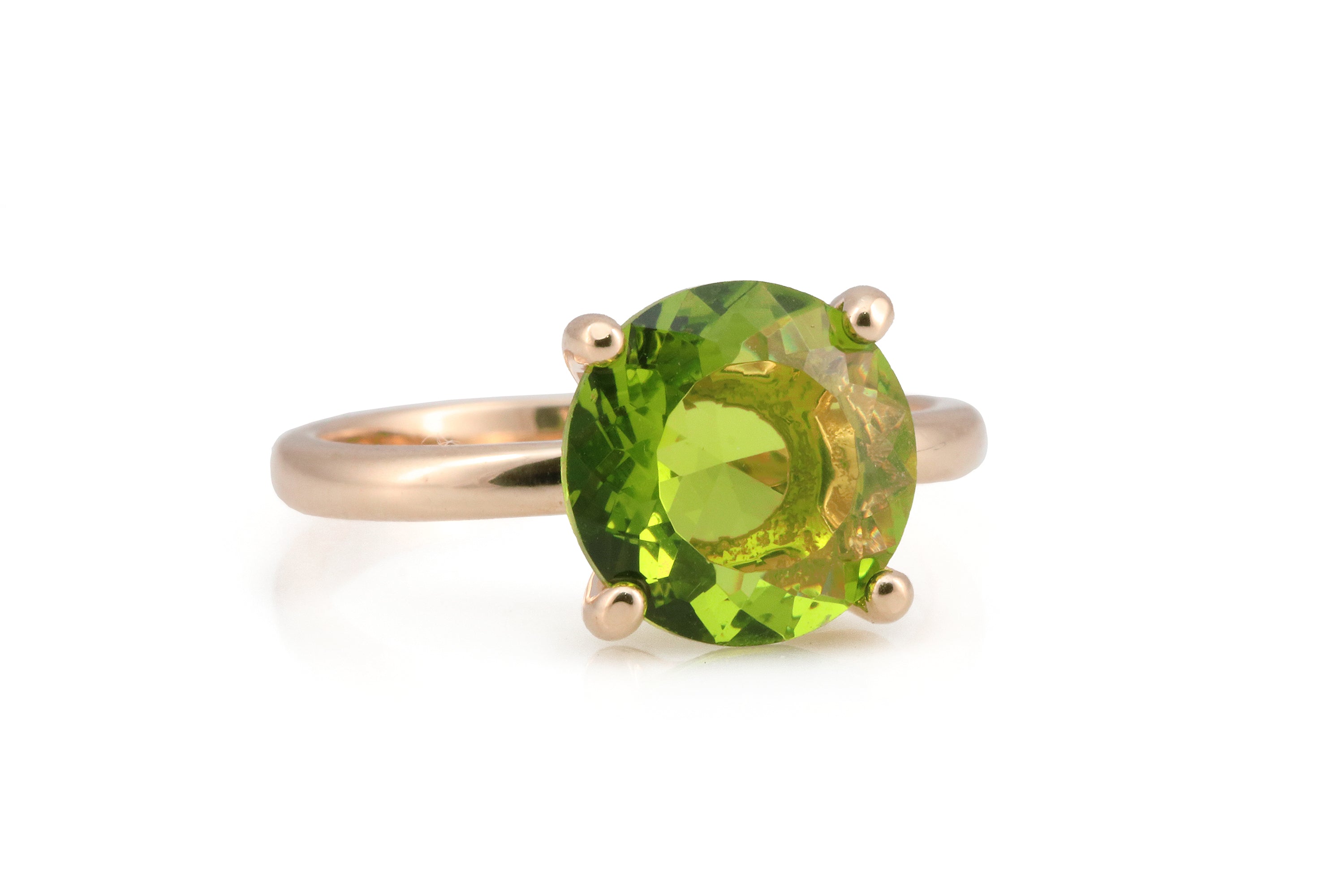 Verdant Peridot Ring in Gold Rings Anemone Unique