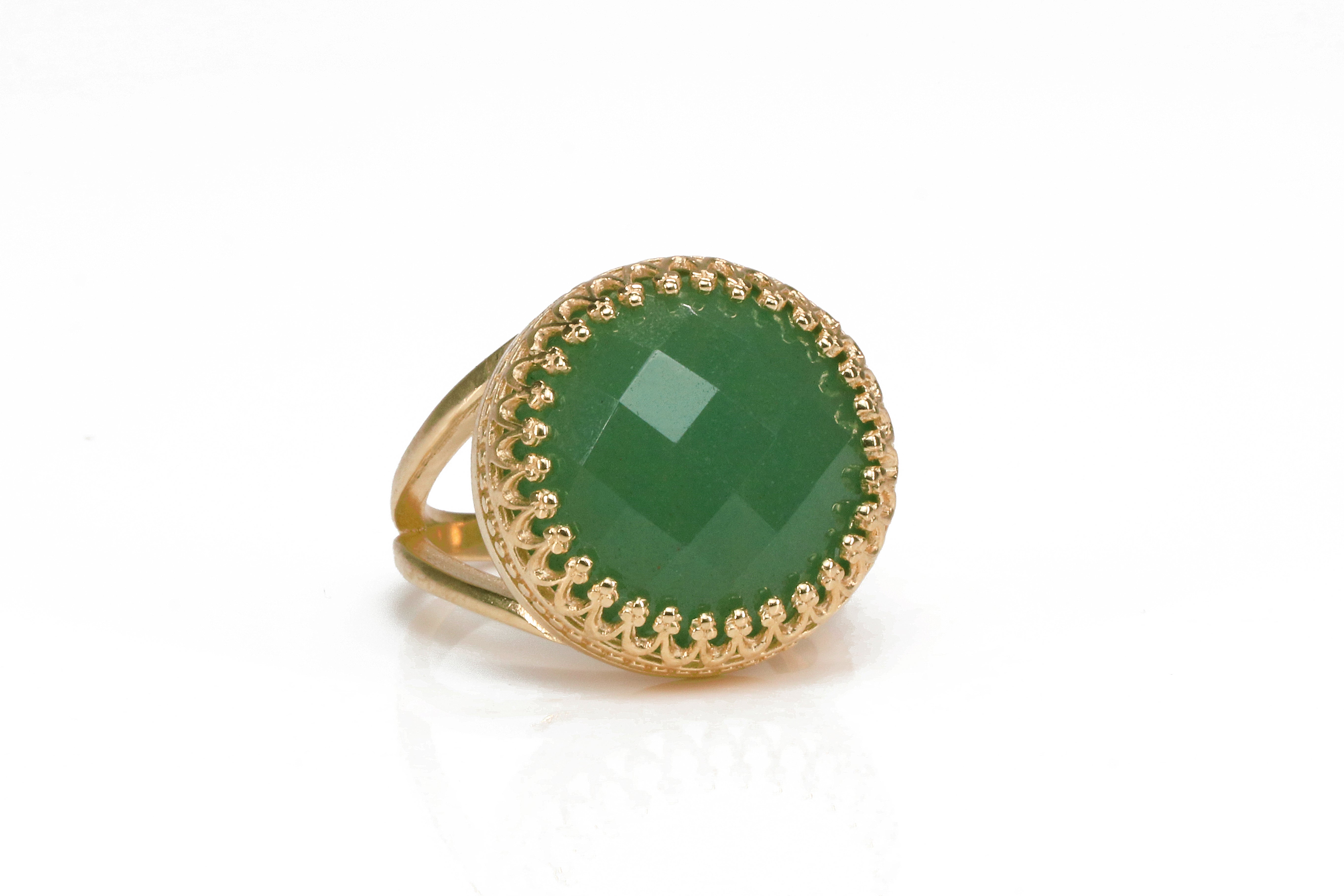 Elegant Green Aventurine Ring in 14k Gold-filled Rings Anemone Jewelry