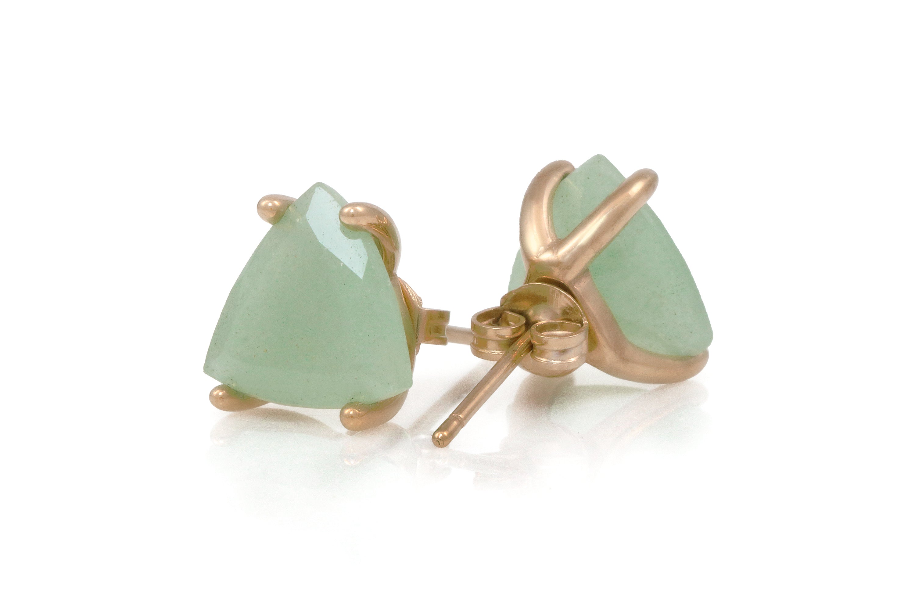 Trilliant Green Aventurine Gold Earrings Earrings Anemone Unique