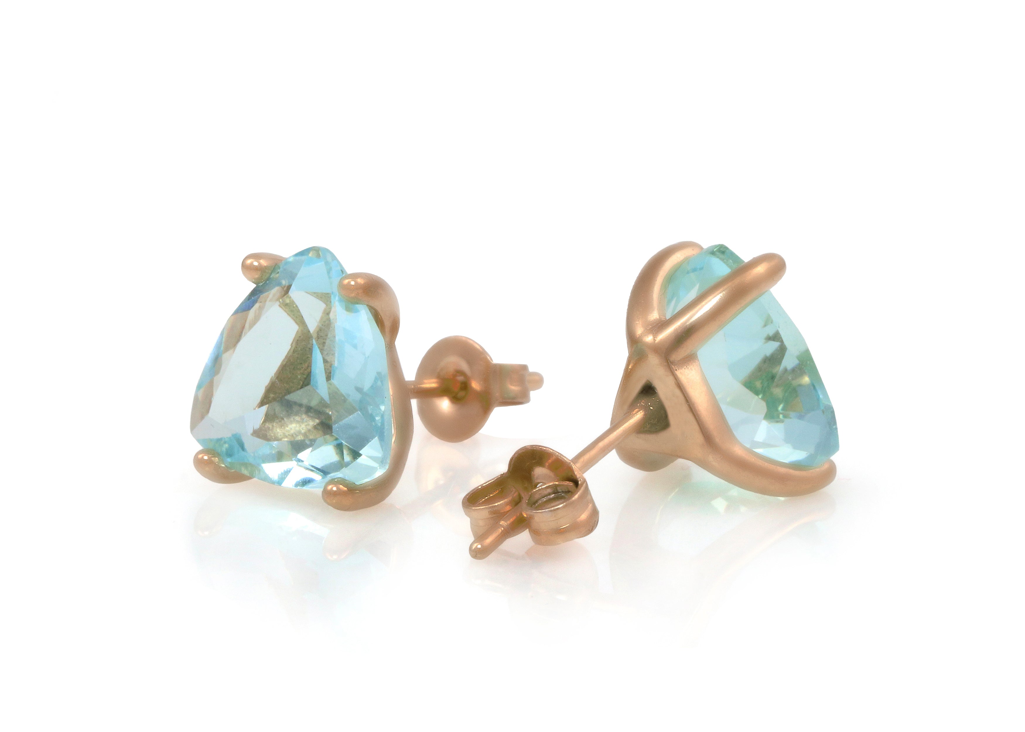 Lustrous Blue Topaz Gold Earrings Earrings Anemone Unique