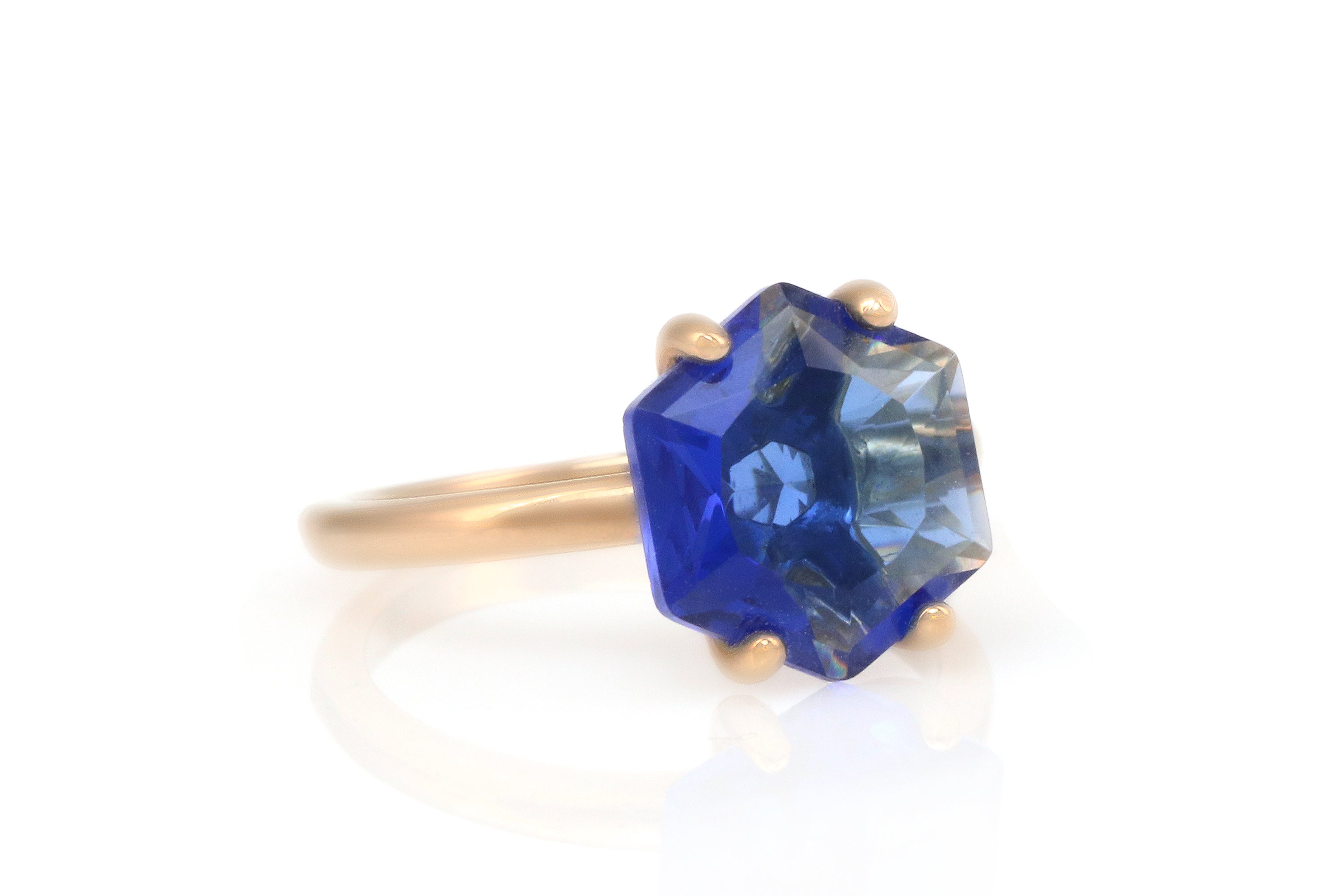 Deep Blue Sapphire Ring in Gold Rings Anemone Unique
