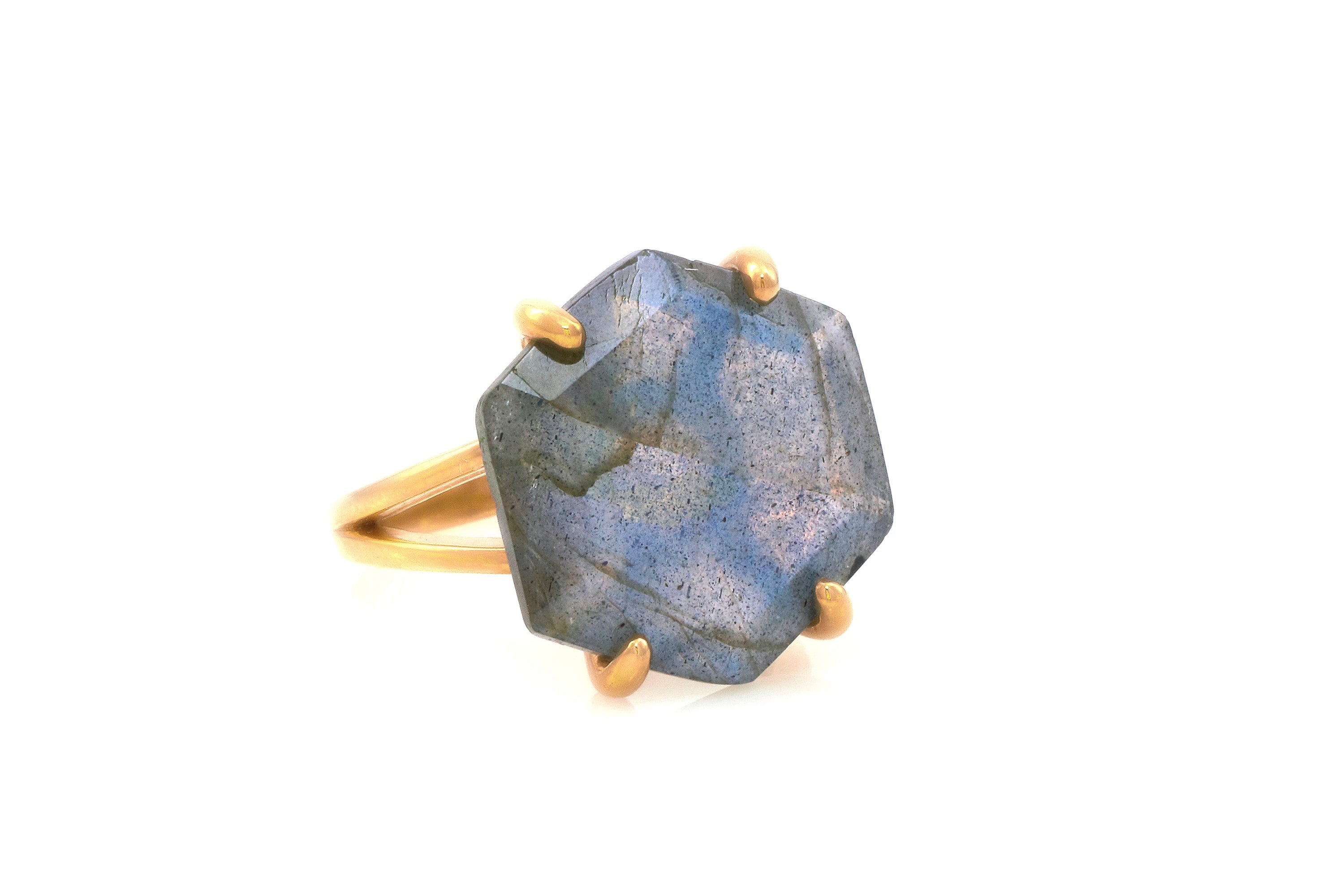 Gold Filled Hexagon Labradorite Ring Rings Anemone Jewelry
