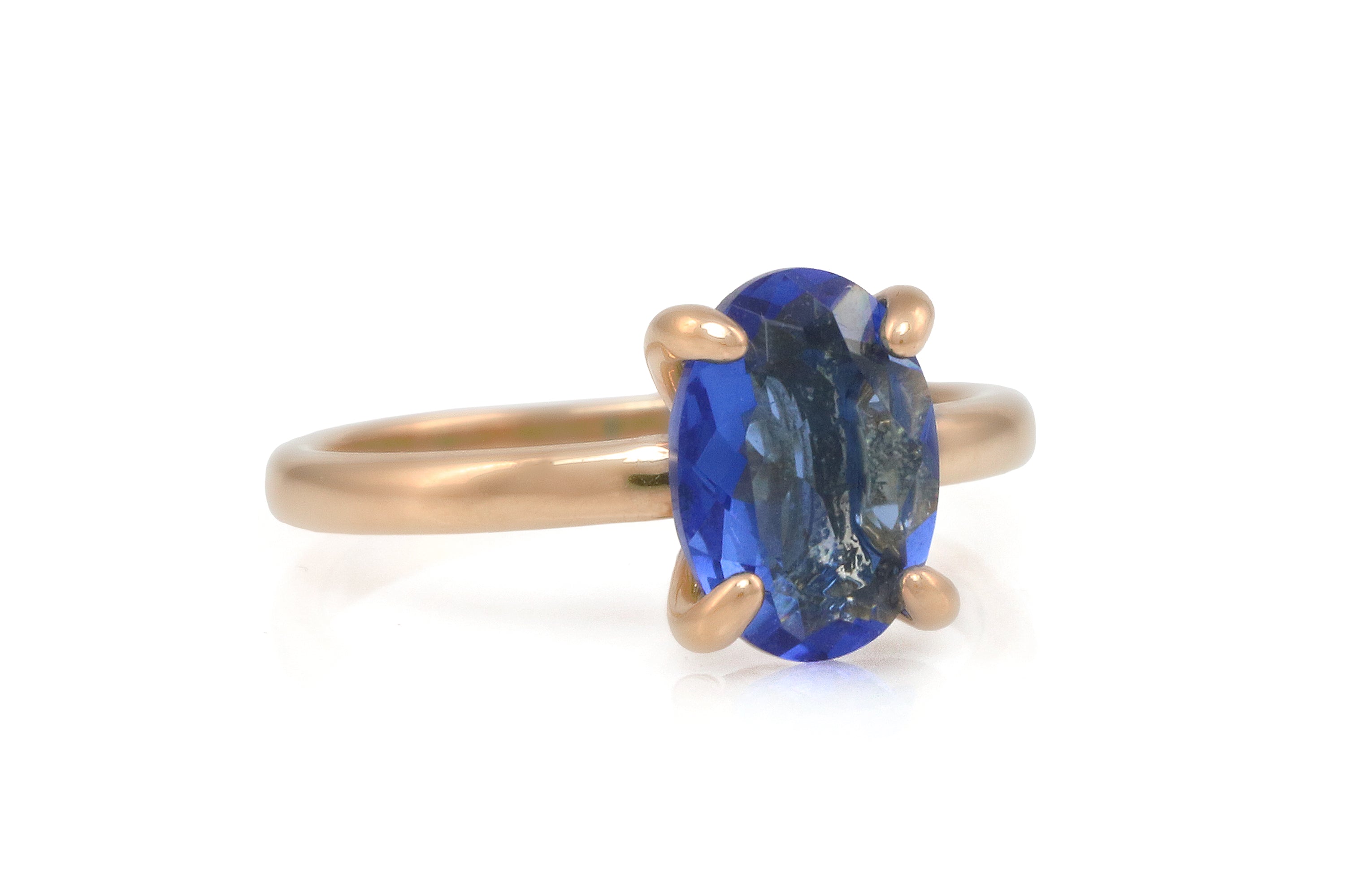 Delicate Blue Sapphire Gold Ring Rings Anemone Unique