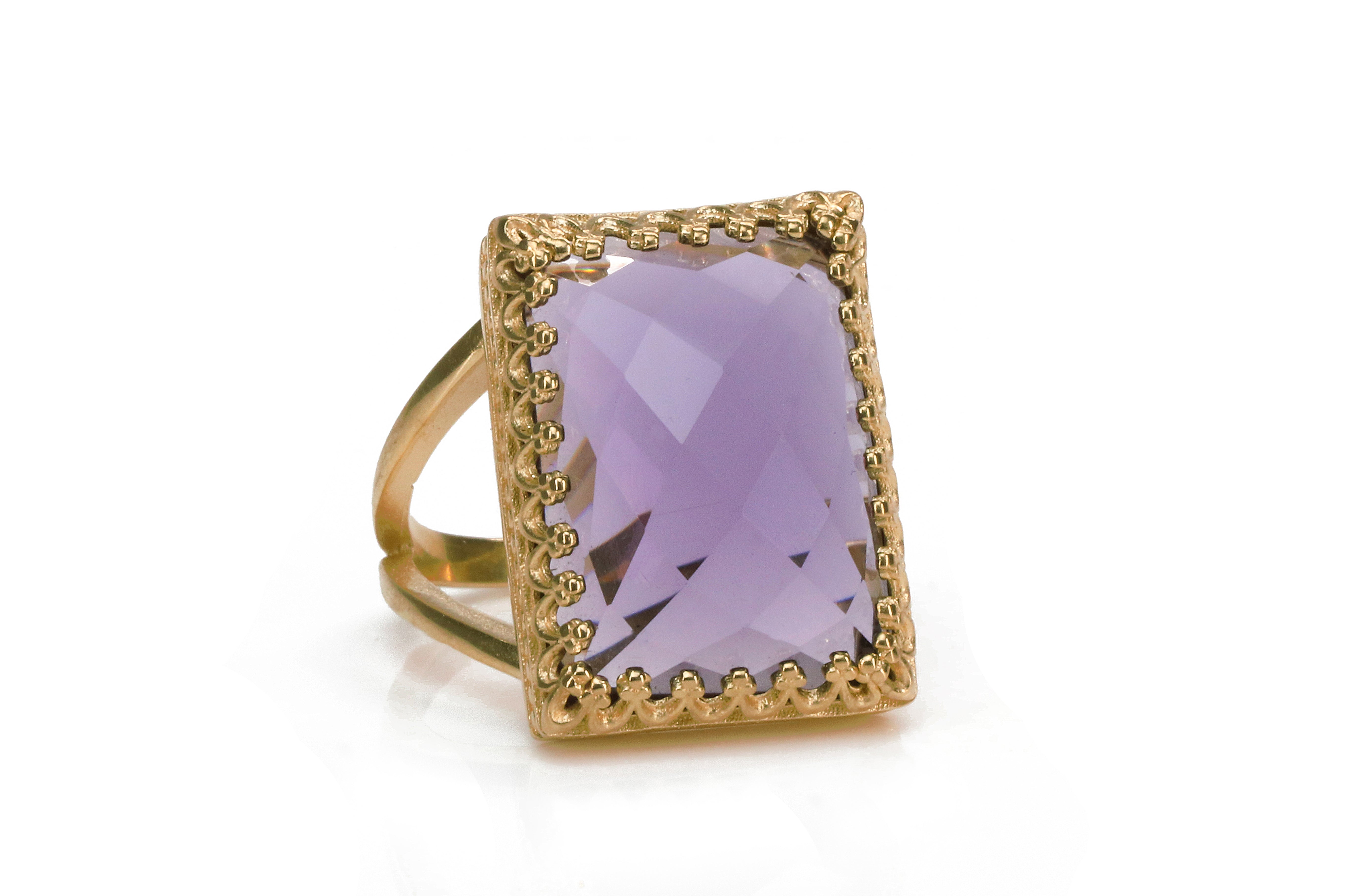 Amethyst Ring with 14k Gold-filled Band Rings Anemone Jewelry