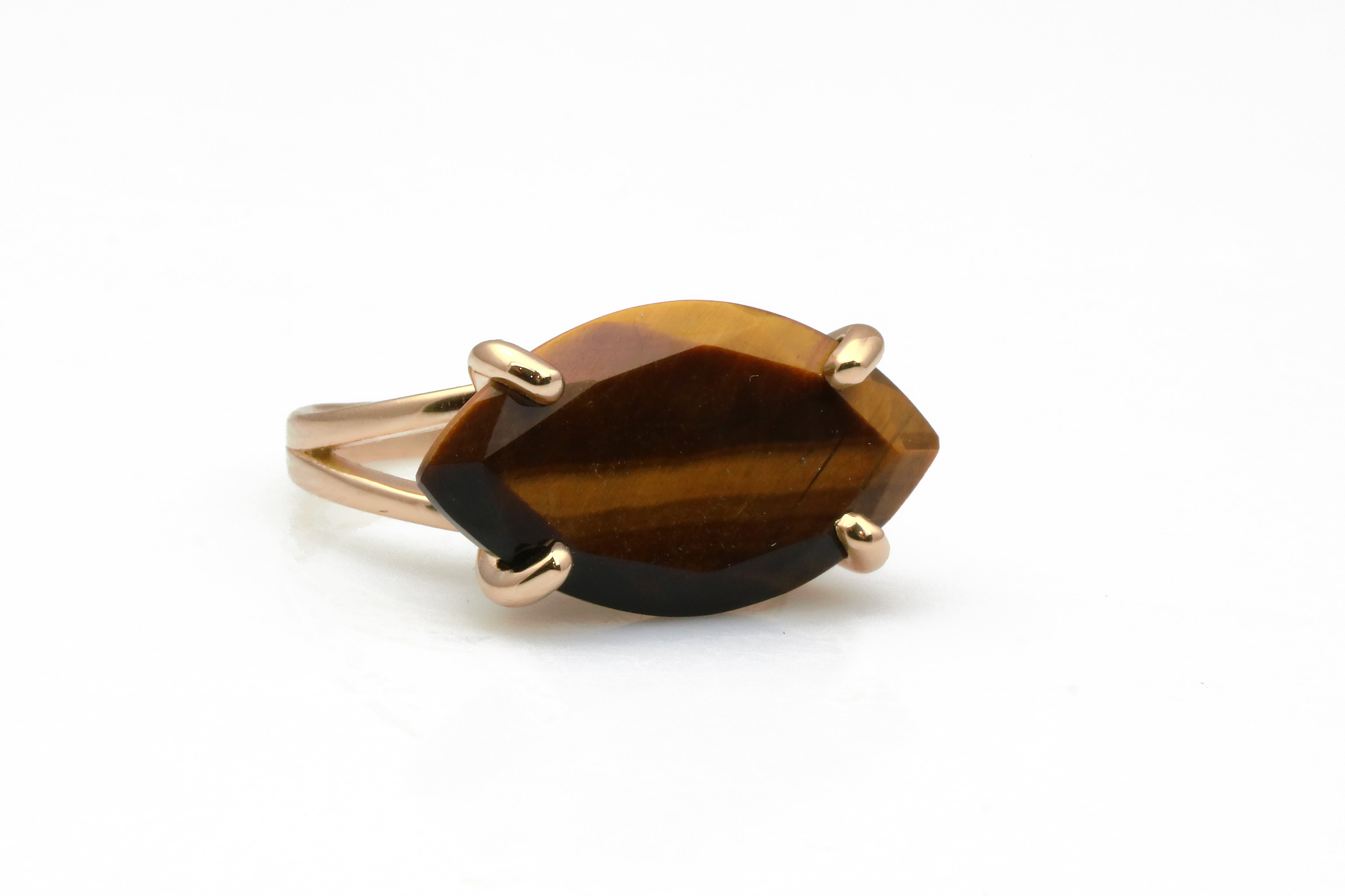 14k Gold Filled Custom Tiger Eye Gem Rings Rings Anemone Jewelry