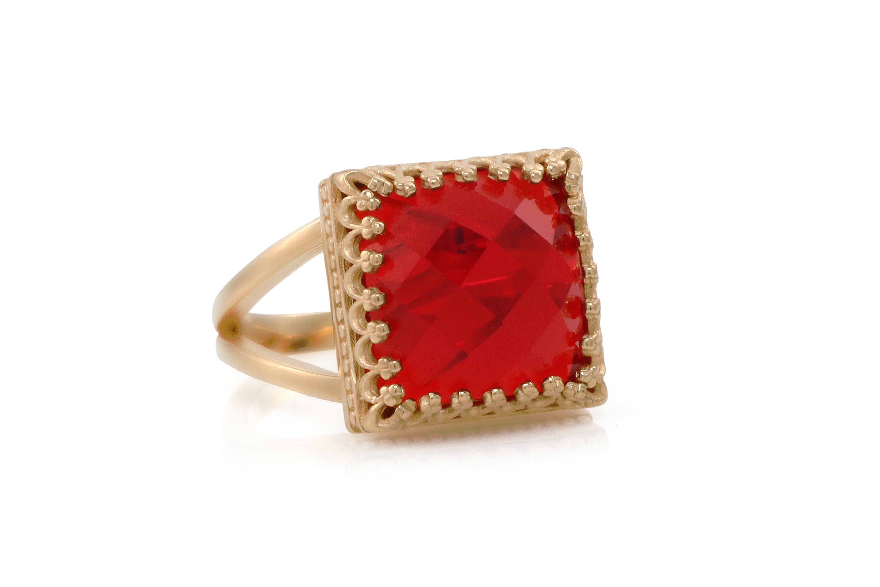 Square Ruby Jewelry Gold Ring Rings Anemone Jewelry