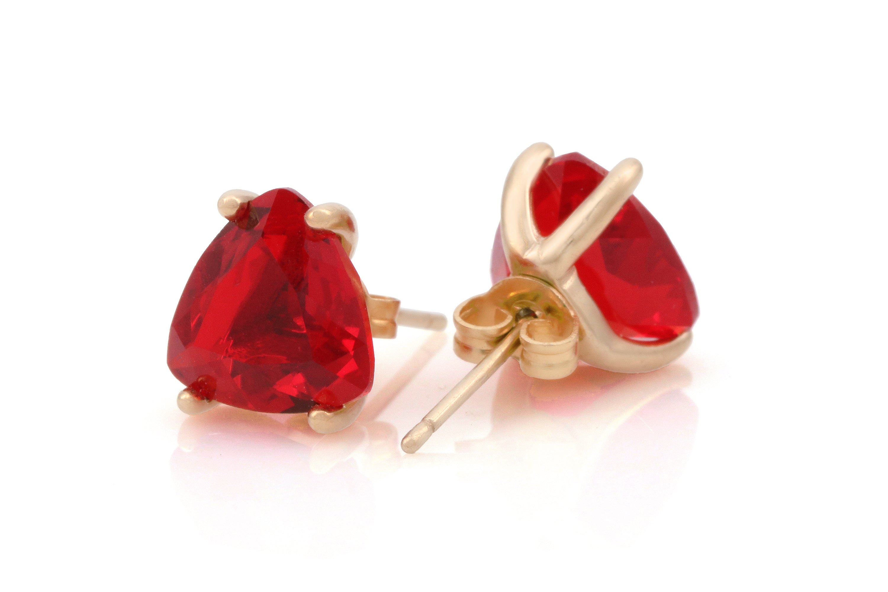 Simple Yellow Gold Ruby Earrings Earrings Anemone Unique