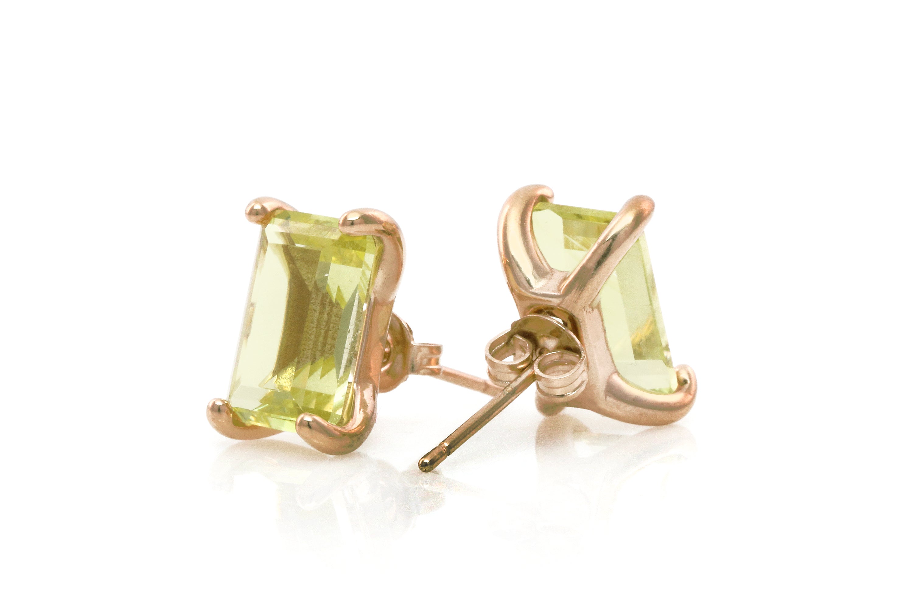 Lemon Quartz Stud Gold Earrings Earrings Anemone Unique