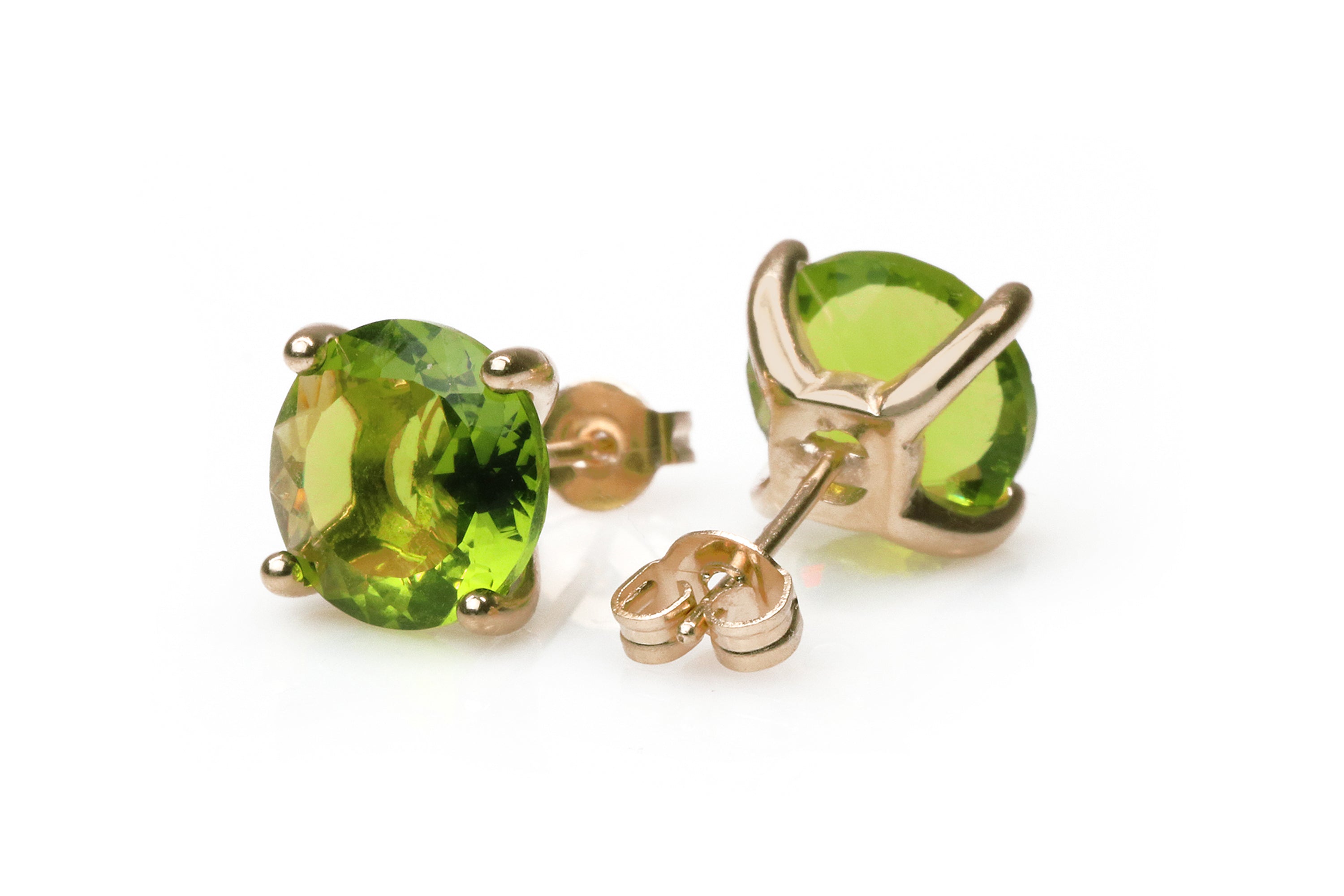 Glam Peridot Gold Stud Earrings Earrings Anemone Unique