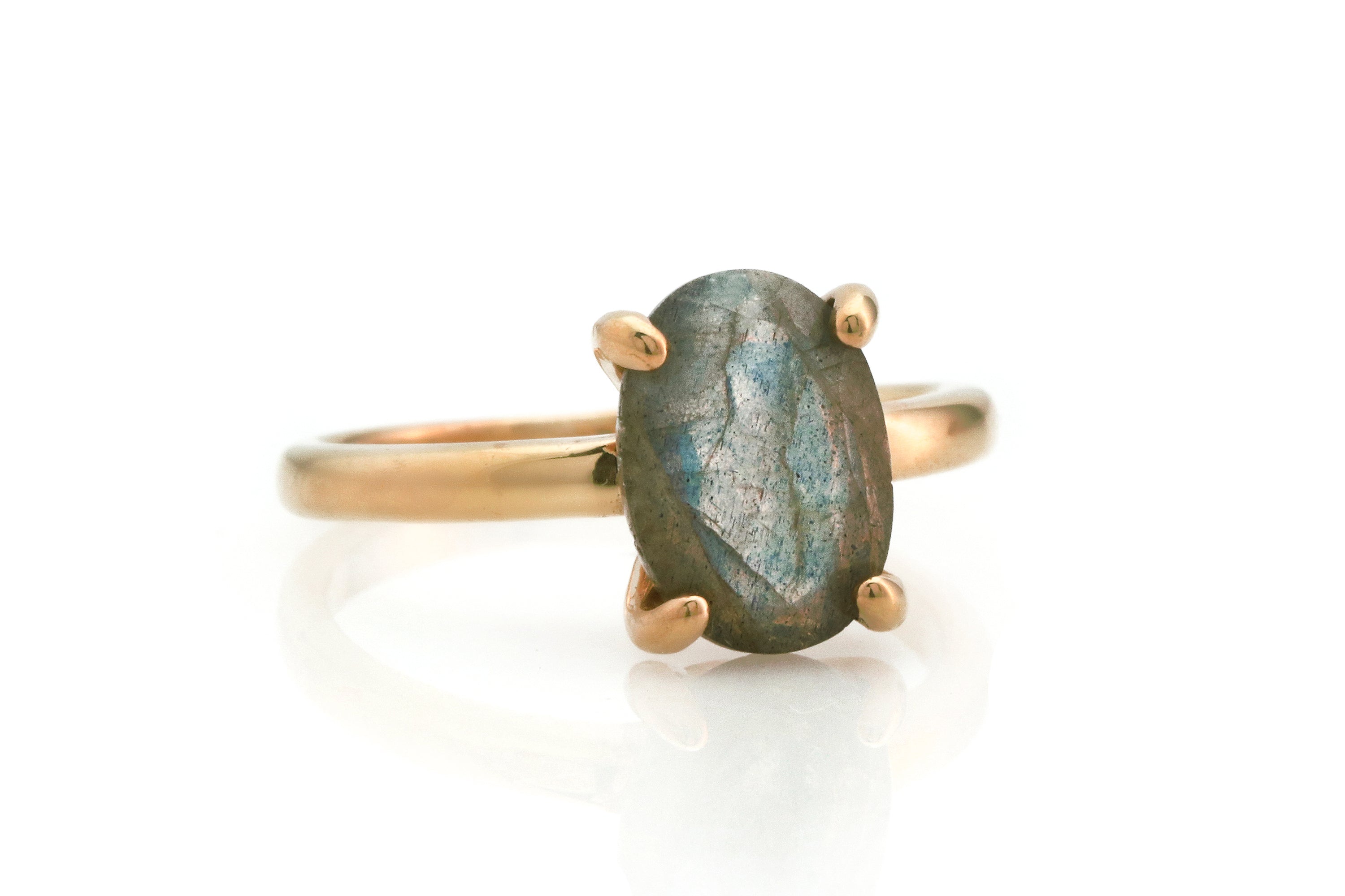 Oval Labradorite Ring in Gold Rings Anemone Unique