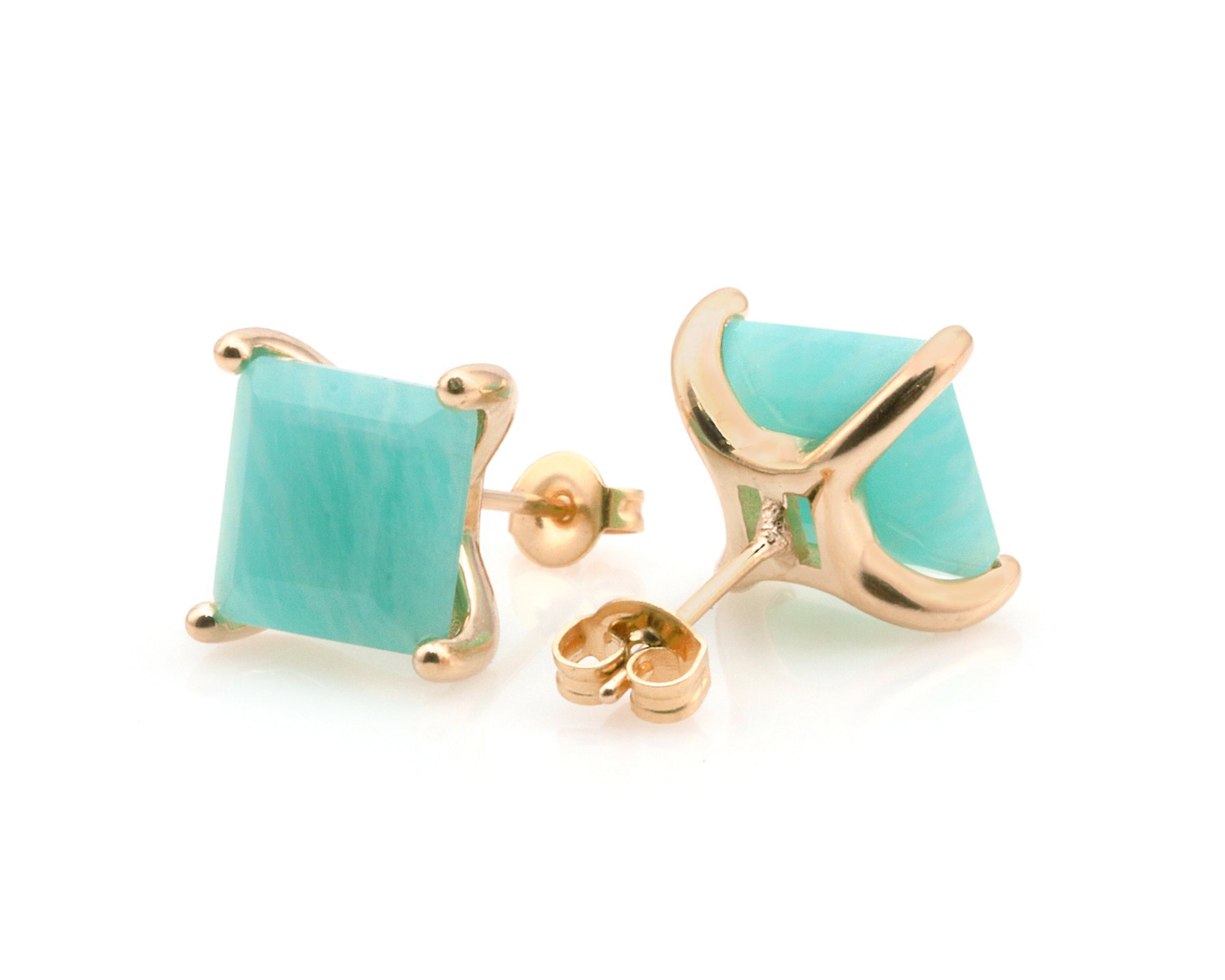 Amazing Amazonite Earrings in Gold Earrings Anemone Unique