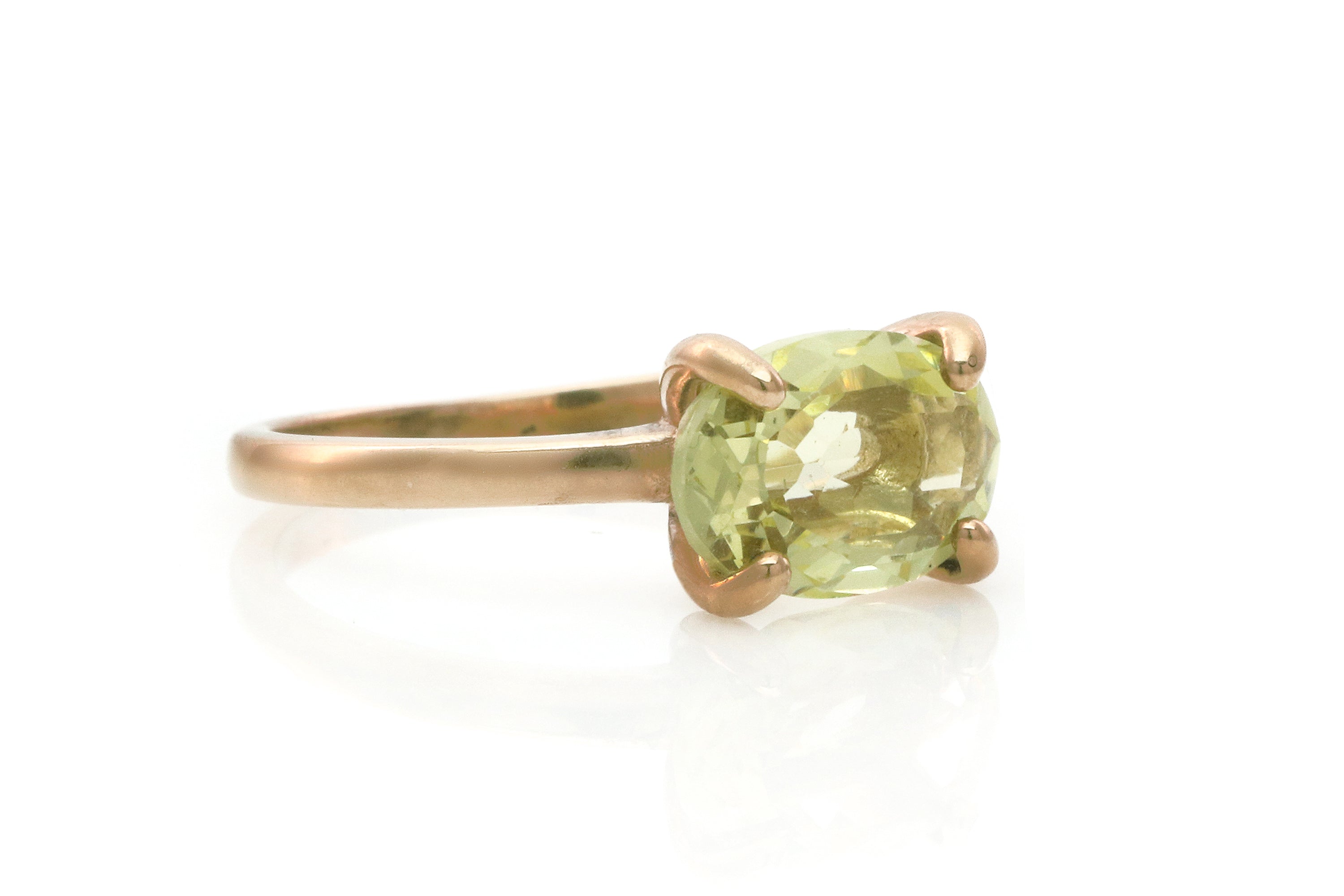 Gold Oval Lemon Quartz Ring Rings Anemone Unique