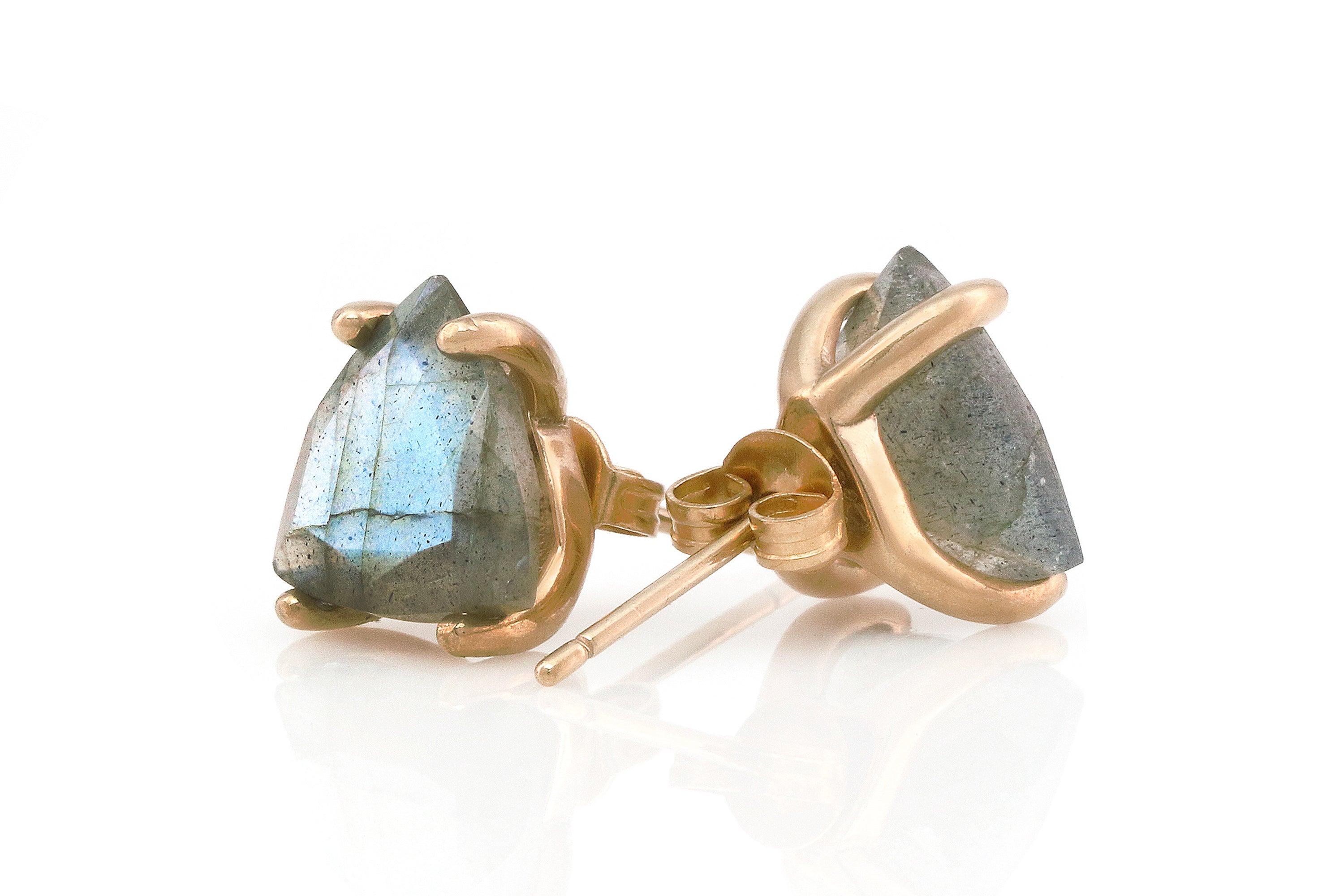 Trillion Labradorite Jewelry Gold Earrings Earrings Anemone Unique