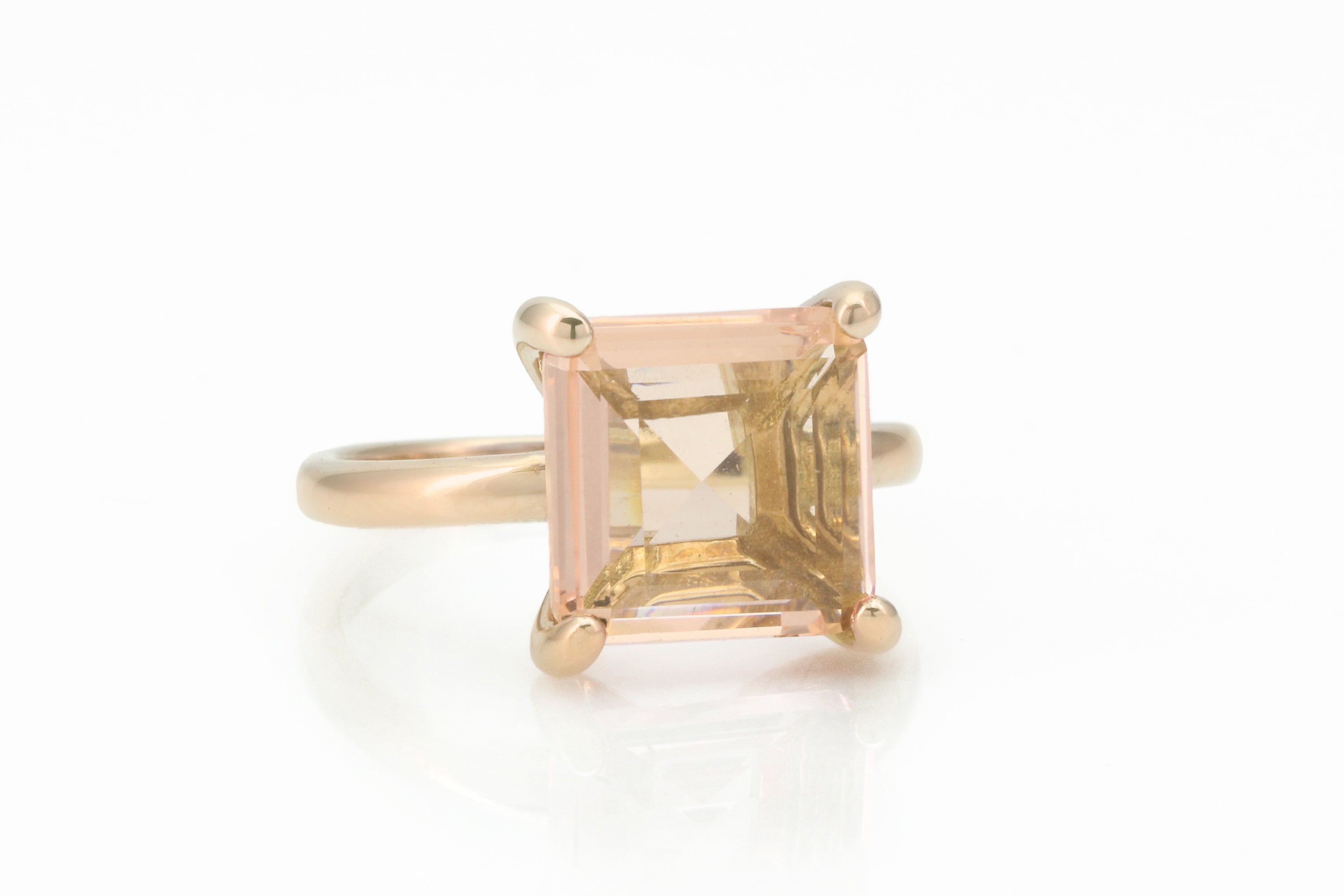 Alluring Square Morganite Gold Filled Ring Rings Anemone Unique