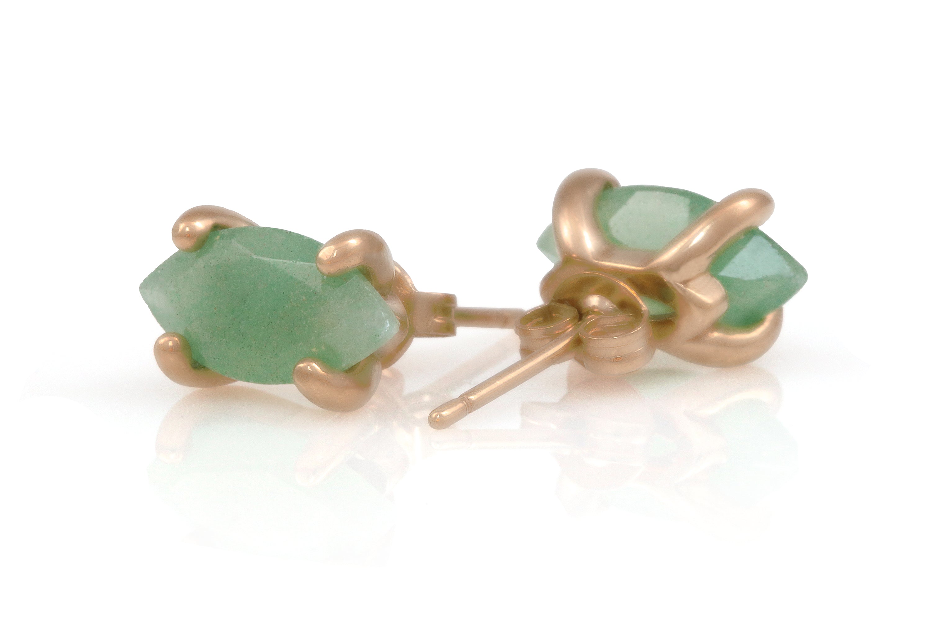 Green Aventurine Crystal Gold Earrings Earrings Anemone Unique
