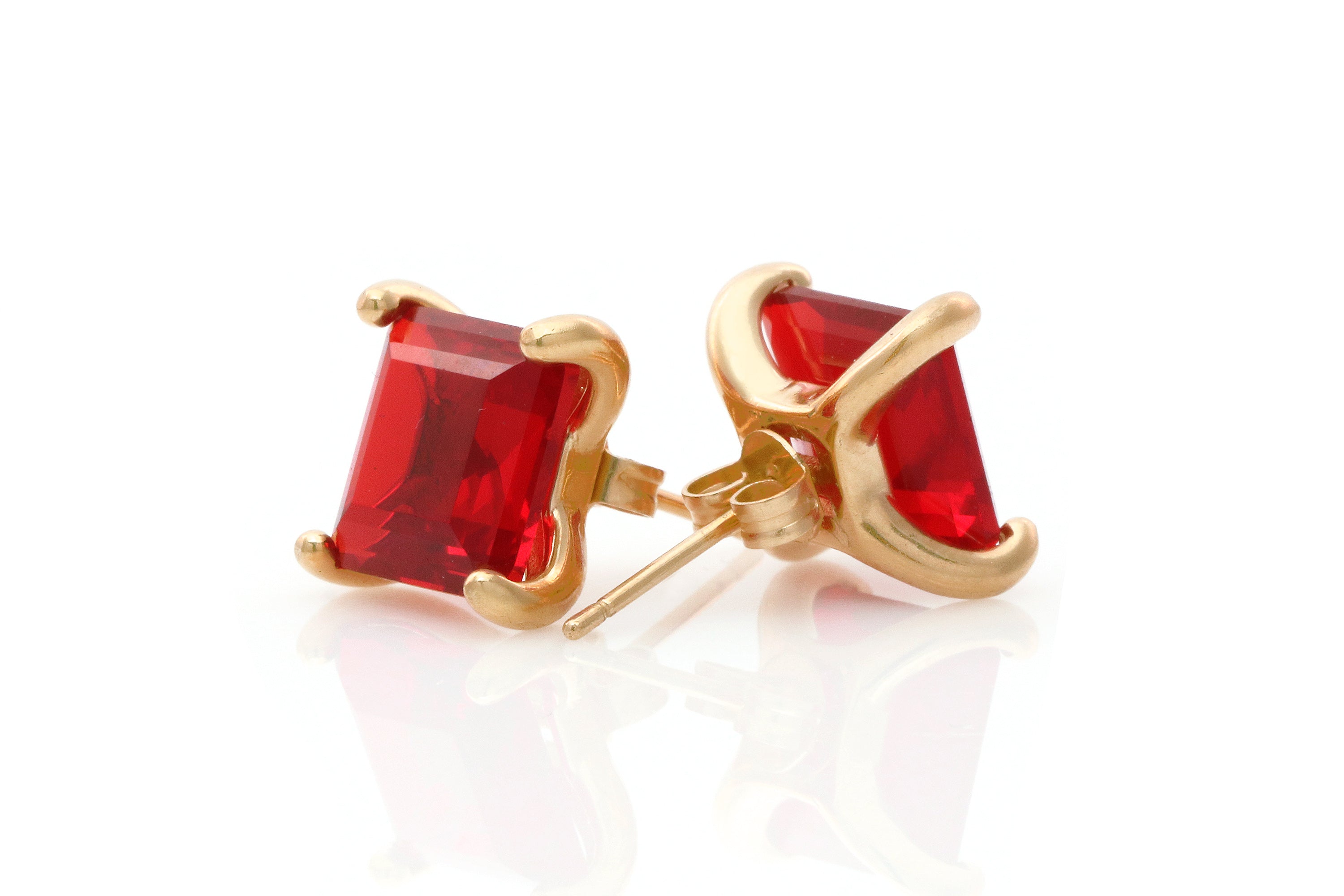 Sophisticated Ruby Earrings in Gold Earrings Anemone Unique
