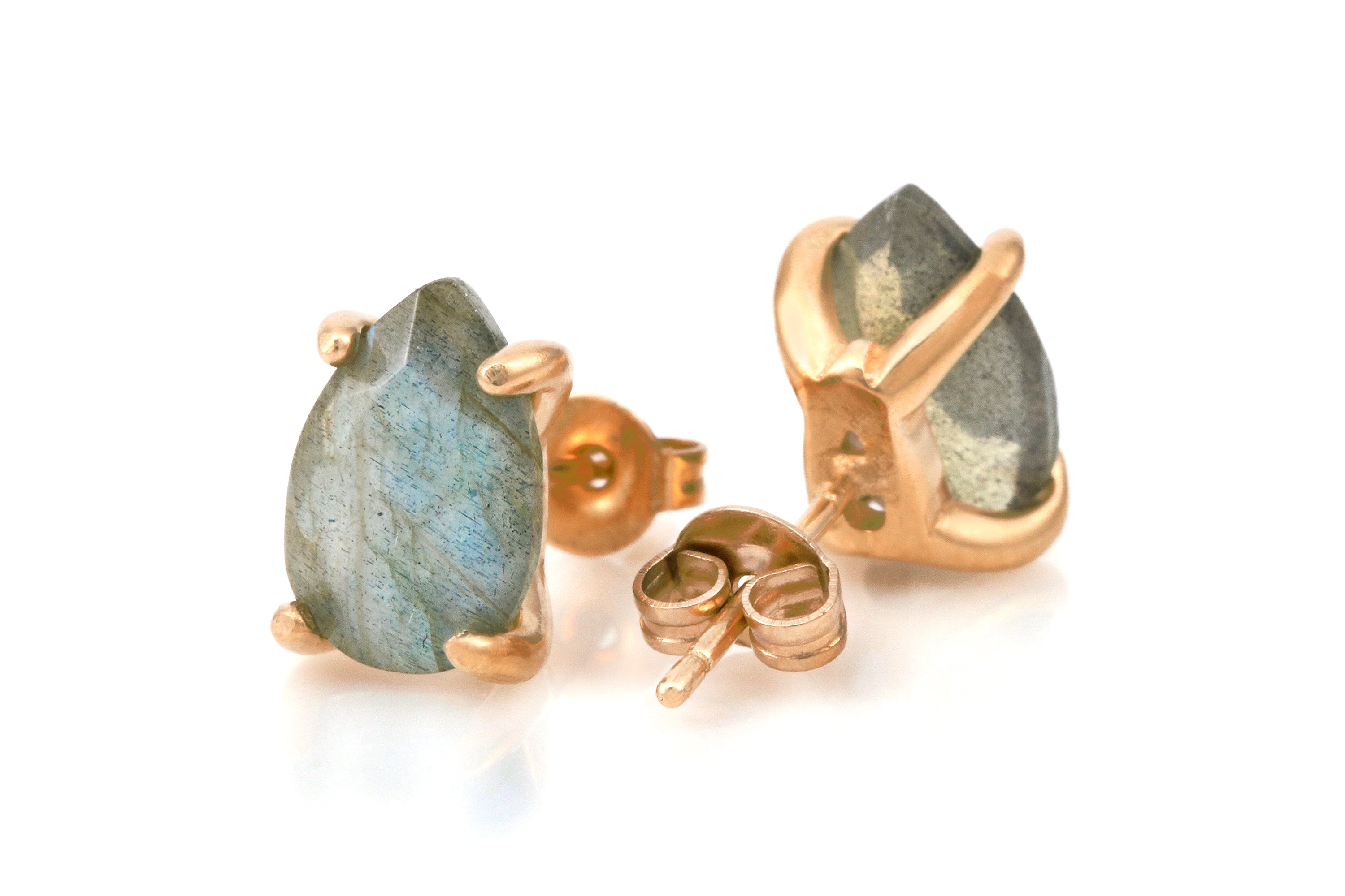 Dainty Pear Labradorite Gold Earrings Earrings Anemone Unique